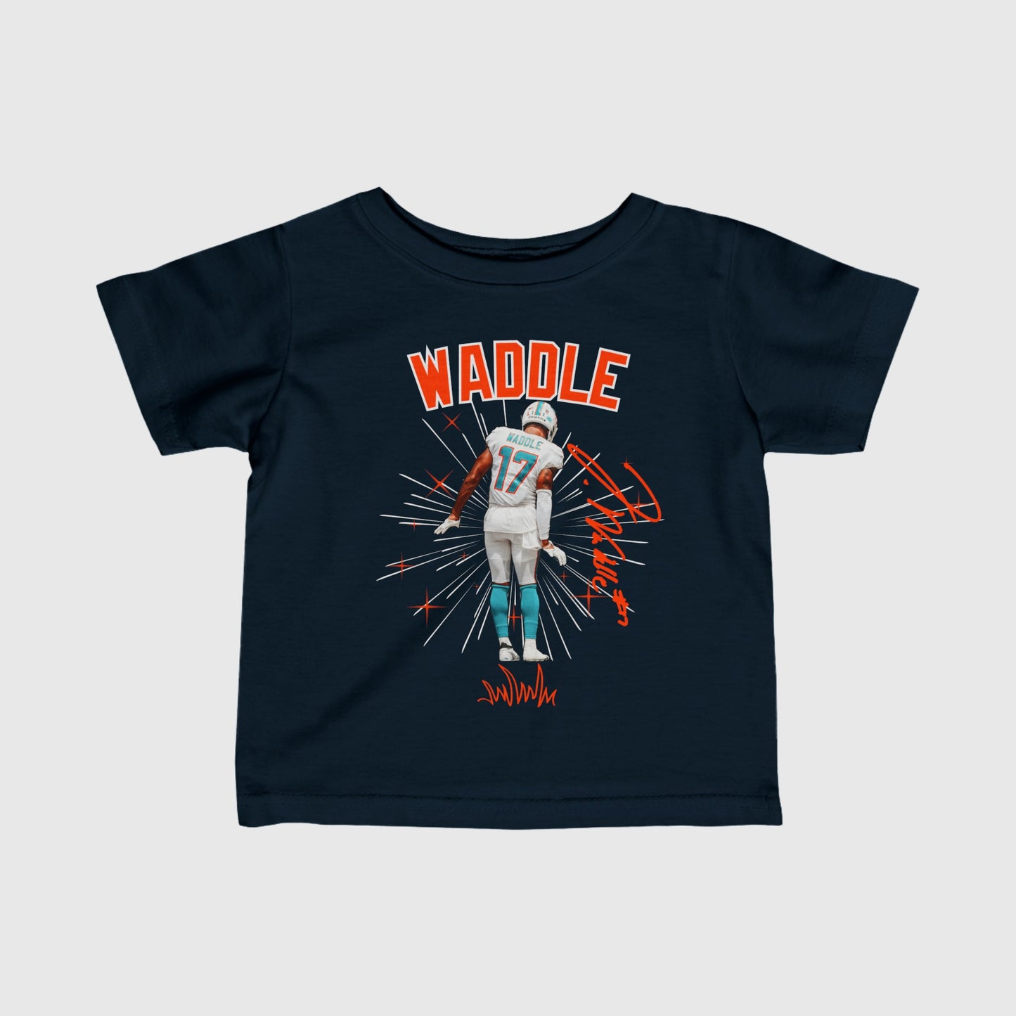 Infant Jaylen Waddle Signature Tee Product Pic Front Navy