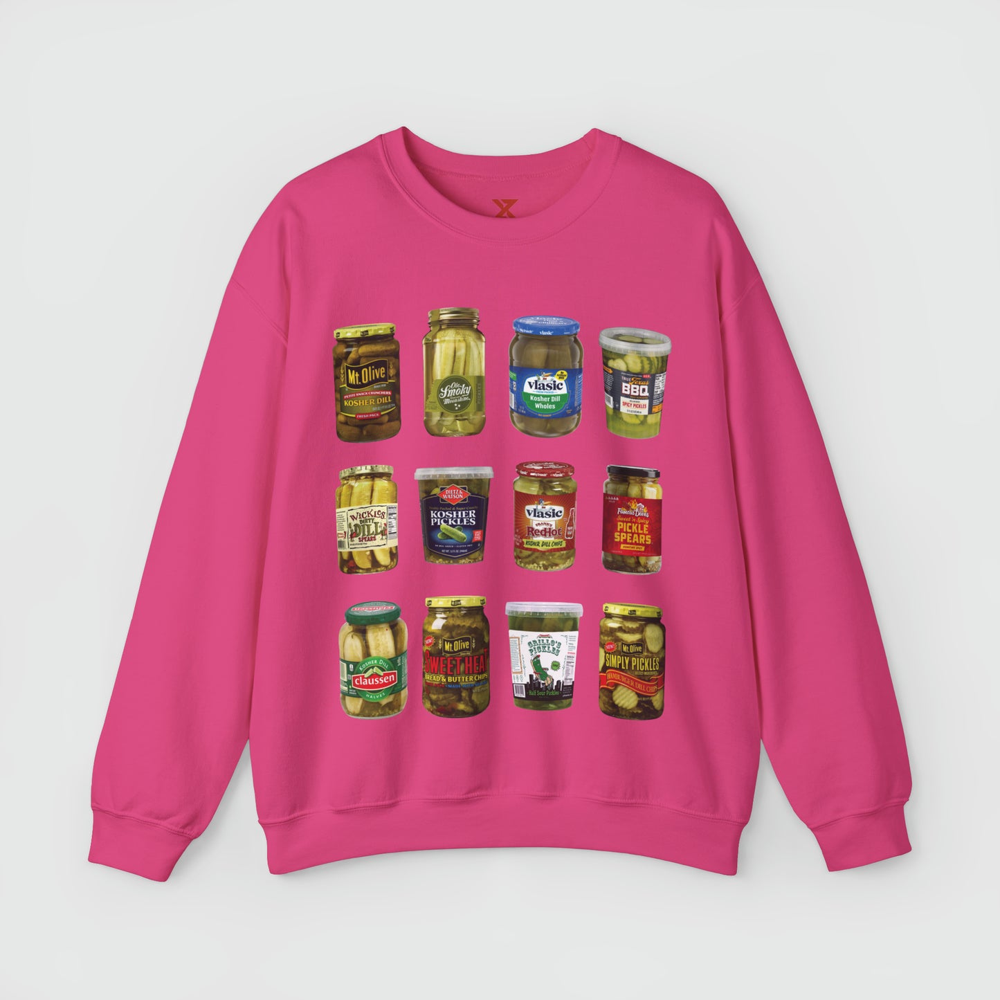 Pickle Lover Vintage Style Crewneck Product Pic Front Heliconia