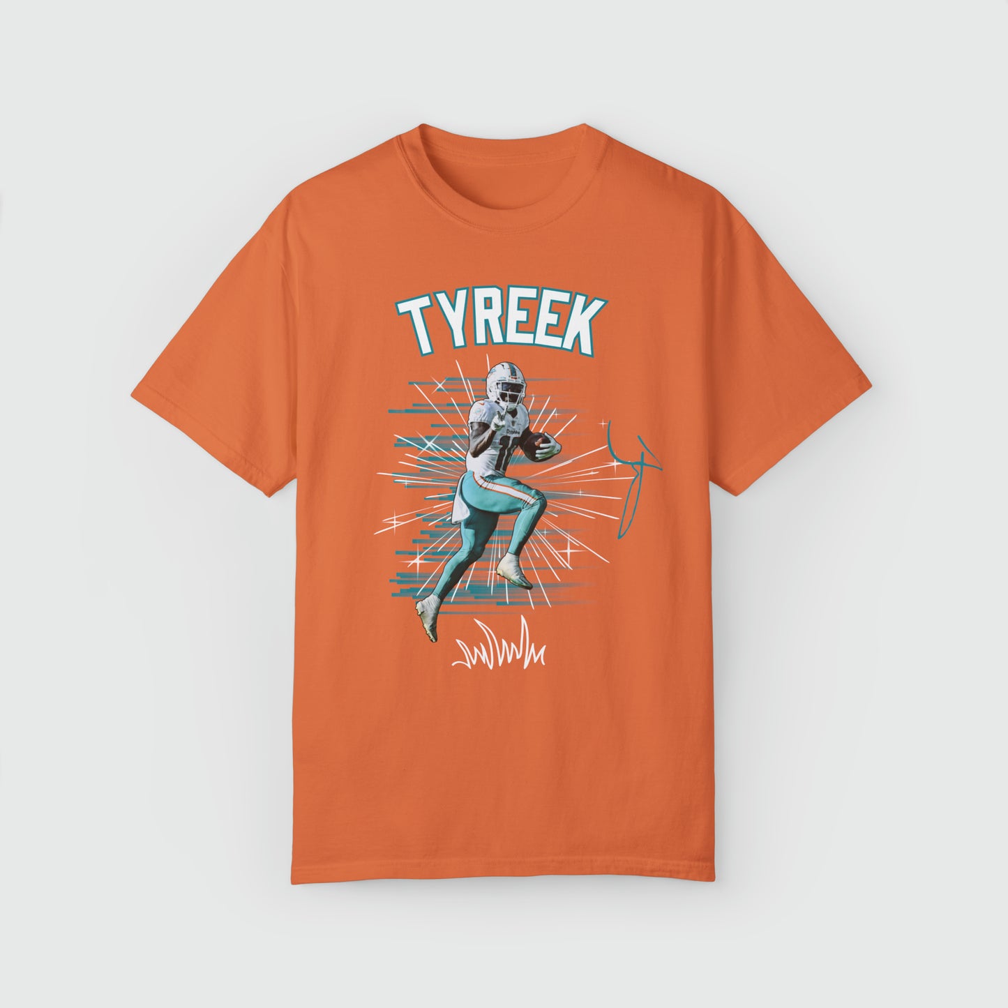 Tyreek Hill Signature Tee Peace Sign Product Pic Front Burnt Orange