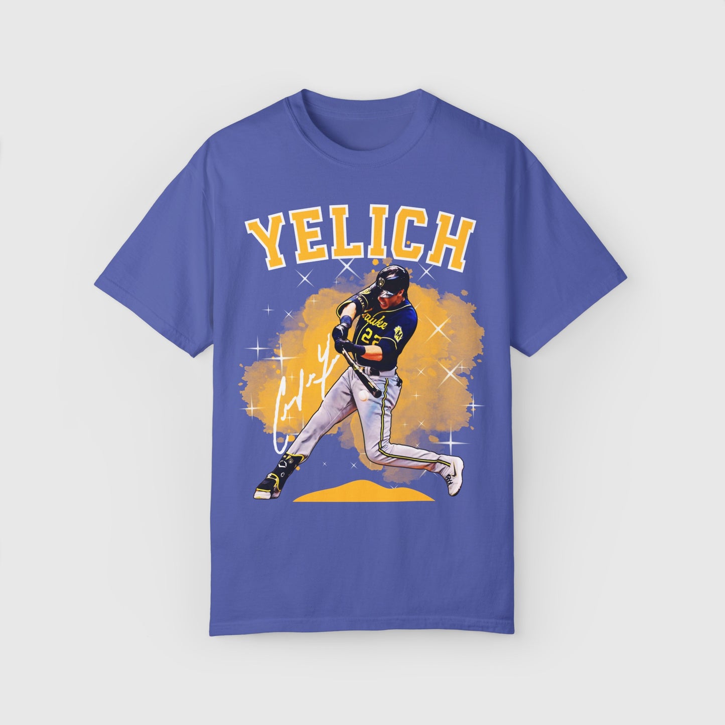 Christian Yelich Signature Tee Product Pic Front Periwinkle
