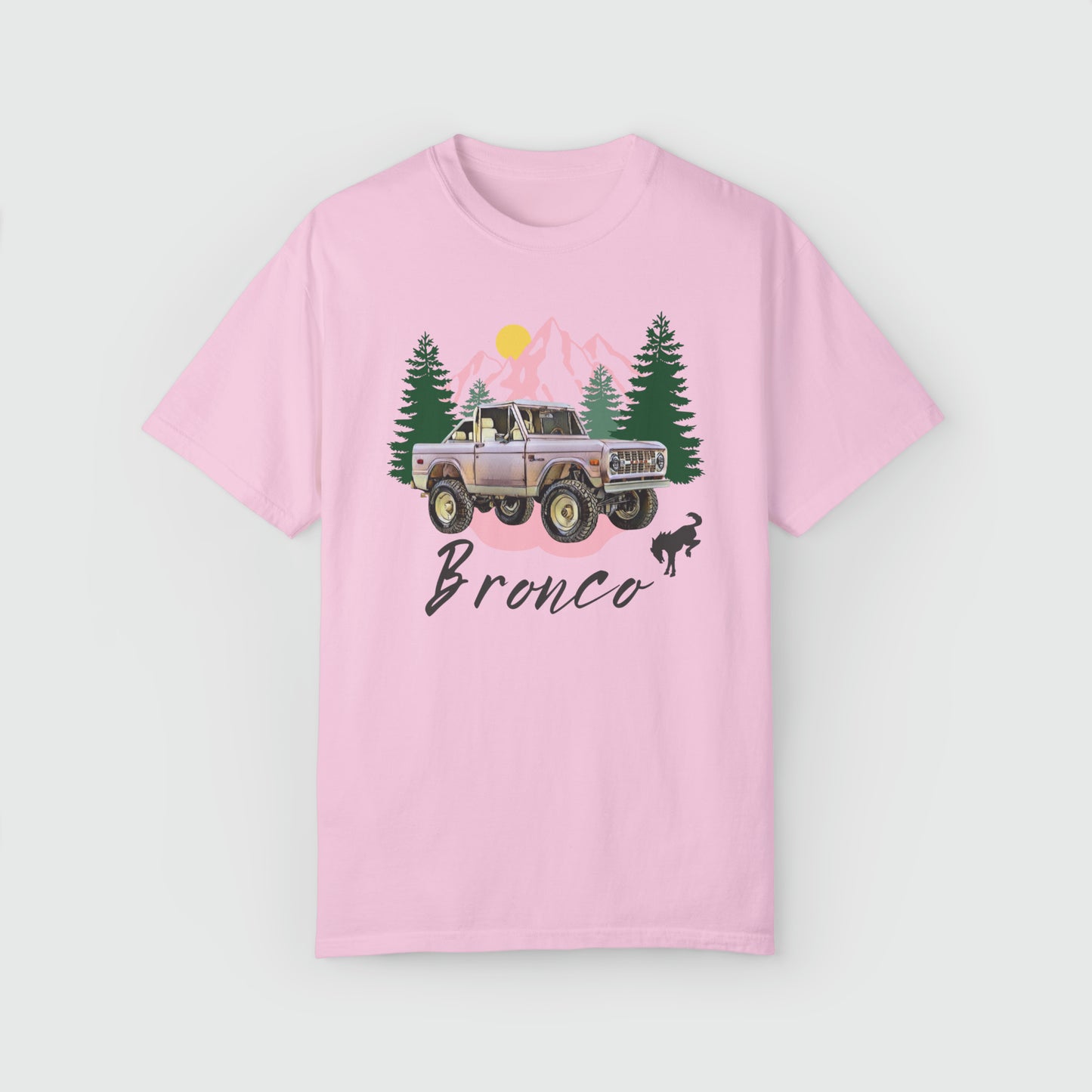 Ford Pink Bronco Vintage Tee Product Pic Front Blossom