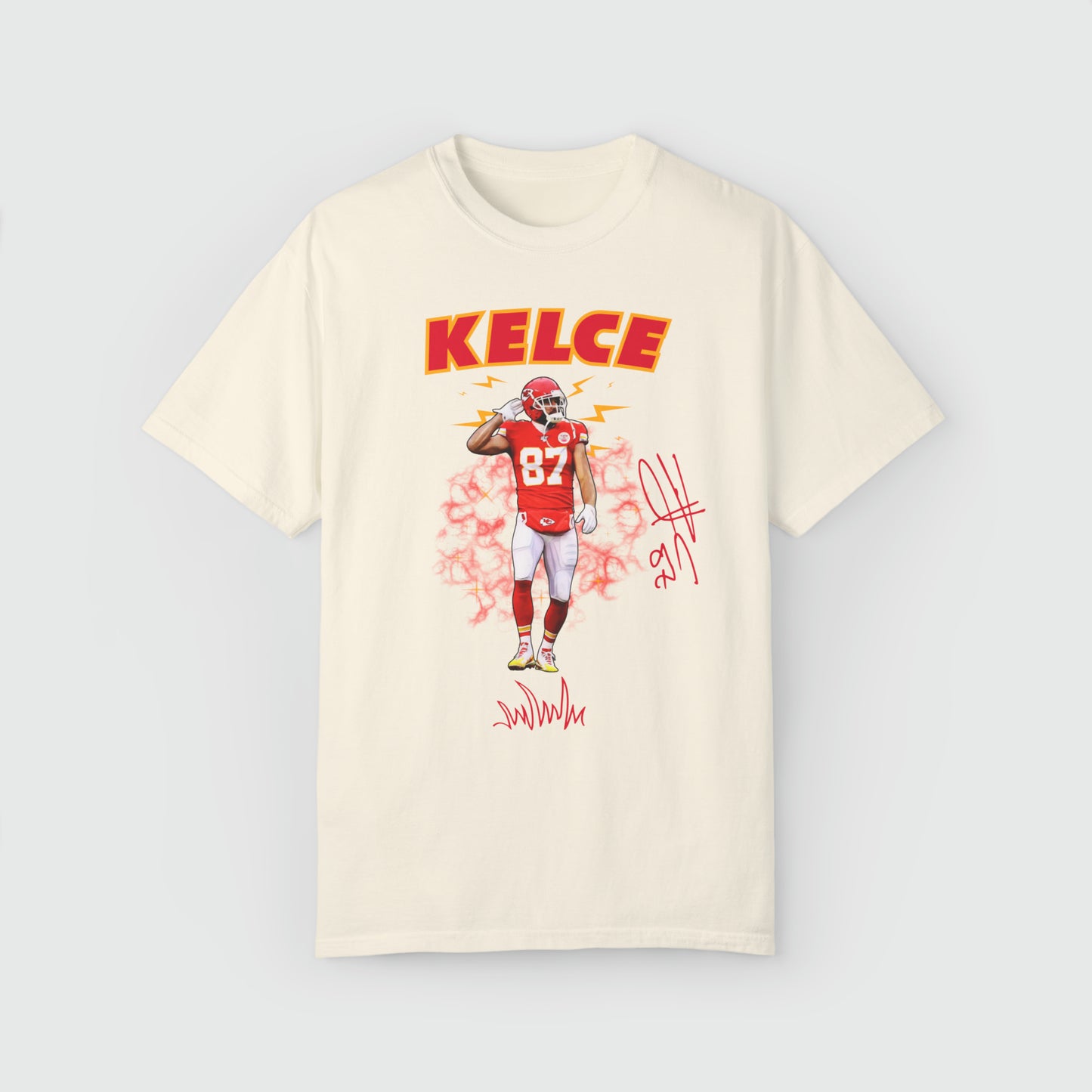 Travis Kelce Signature Ink Art Tee Product Pic Front Ivory