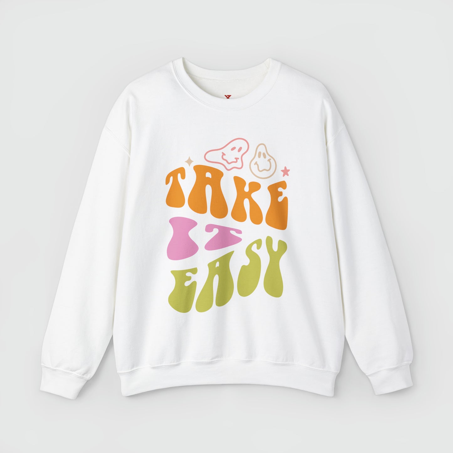 Take It Easy Crewneck Product Pic Front White