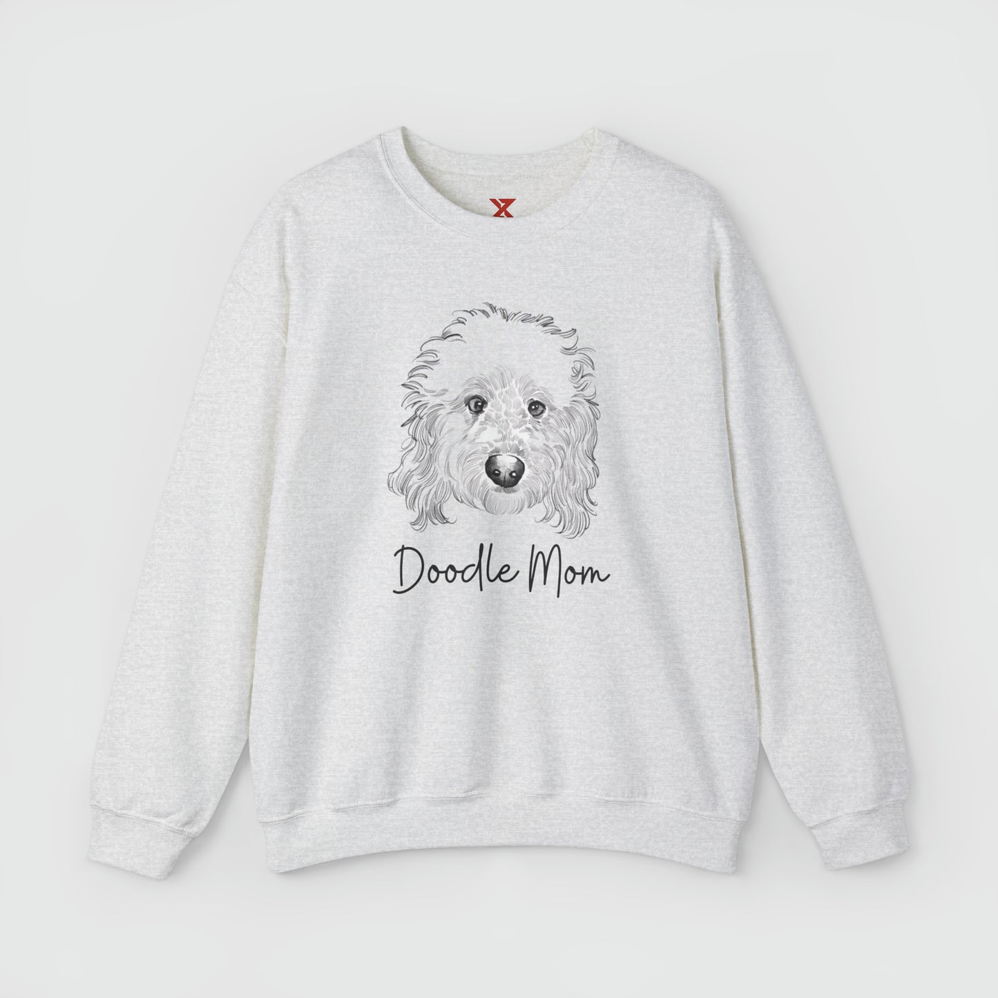 Doodle Mom Crewneck Product Pic Front Ash