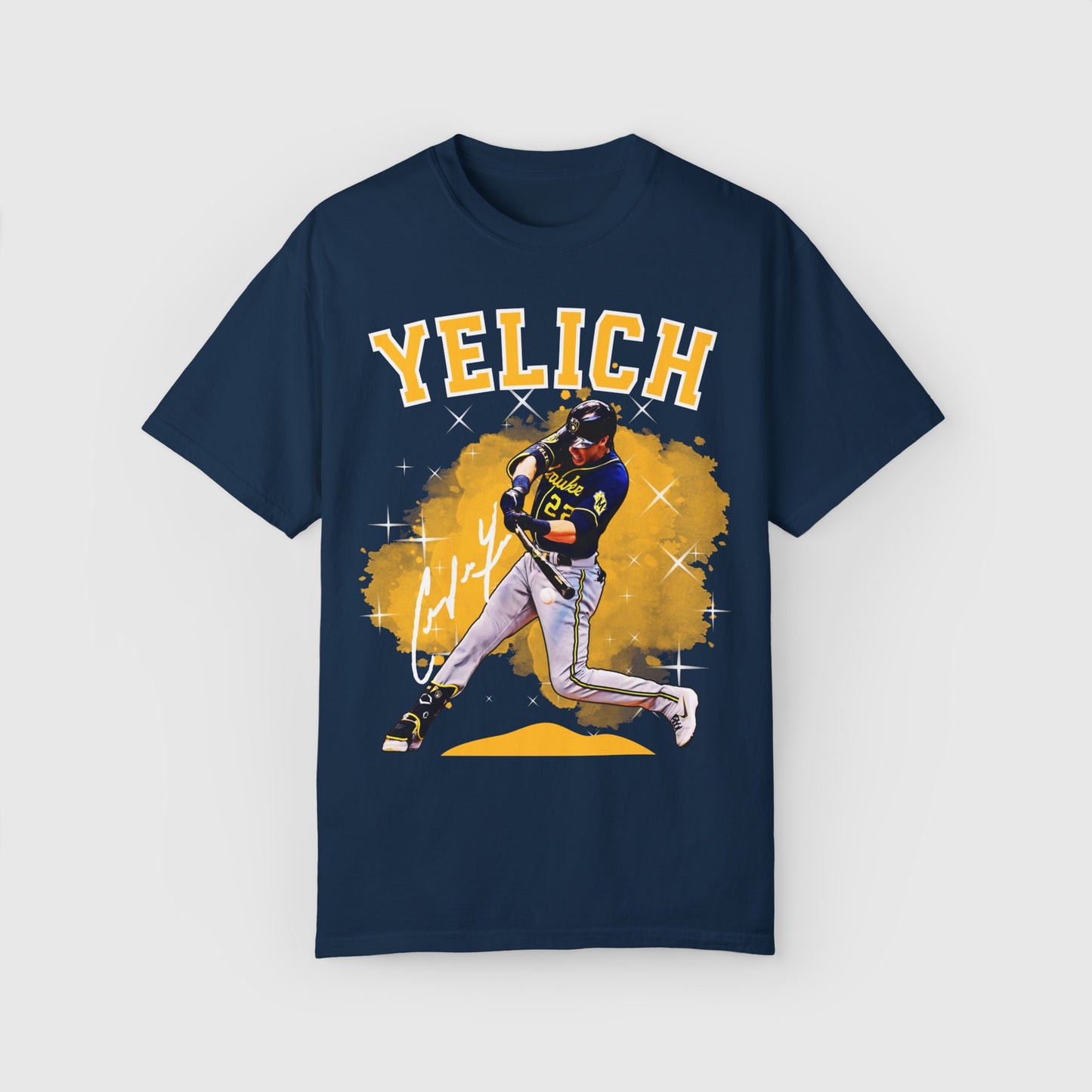 Christian Yelich Signature Tee Product Pic Front True Navy