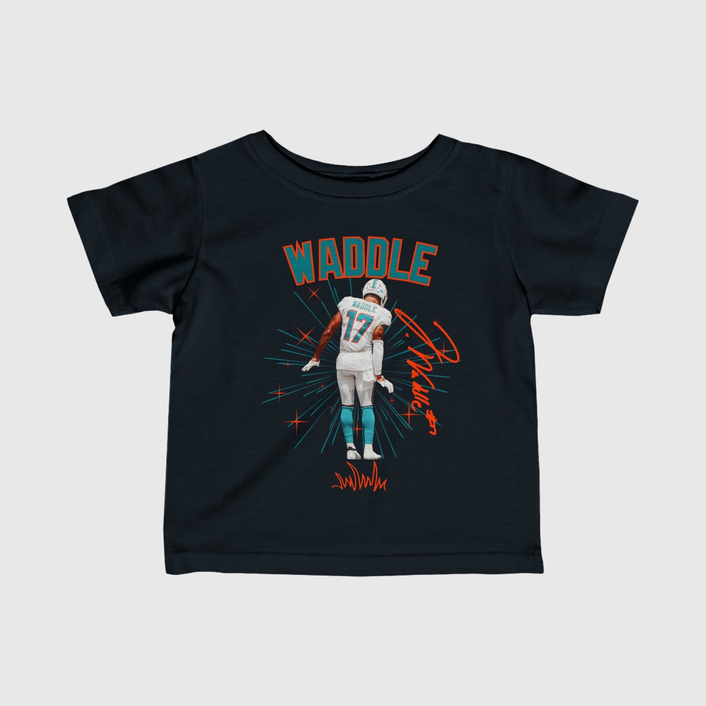 Infant Jaylen Waddle Signature Tee Product Pic Front Black