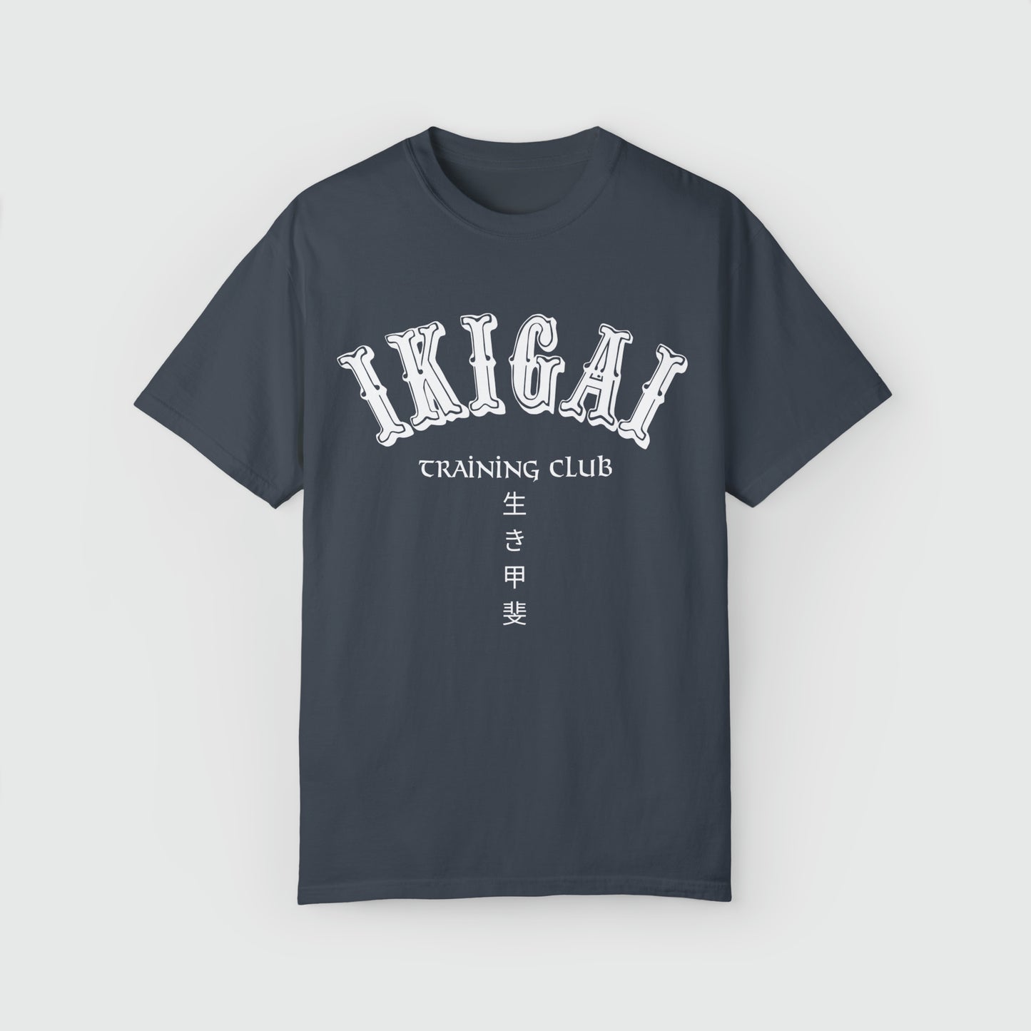 IKIGAI Training Club Tee Product Pic Front Denim
