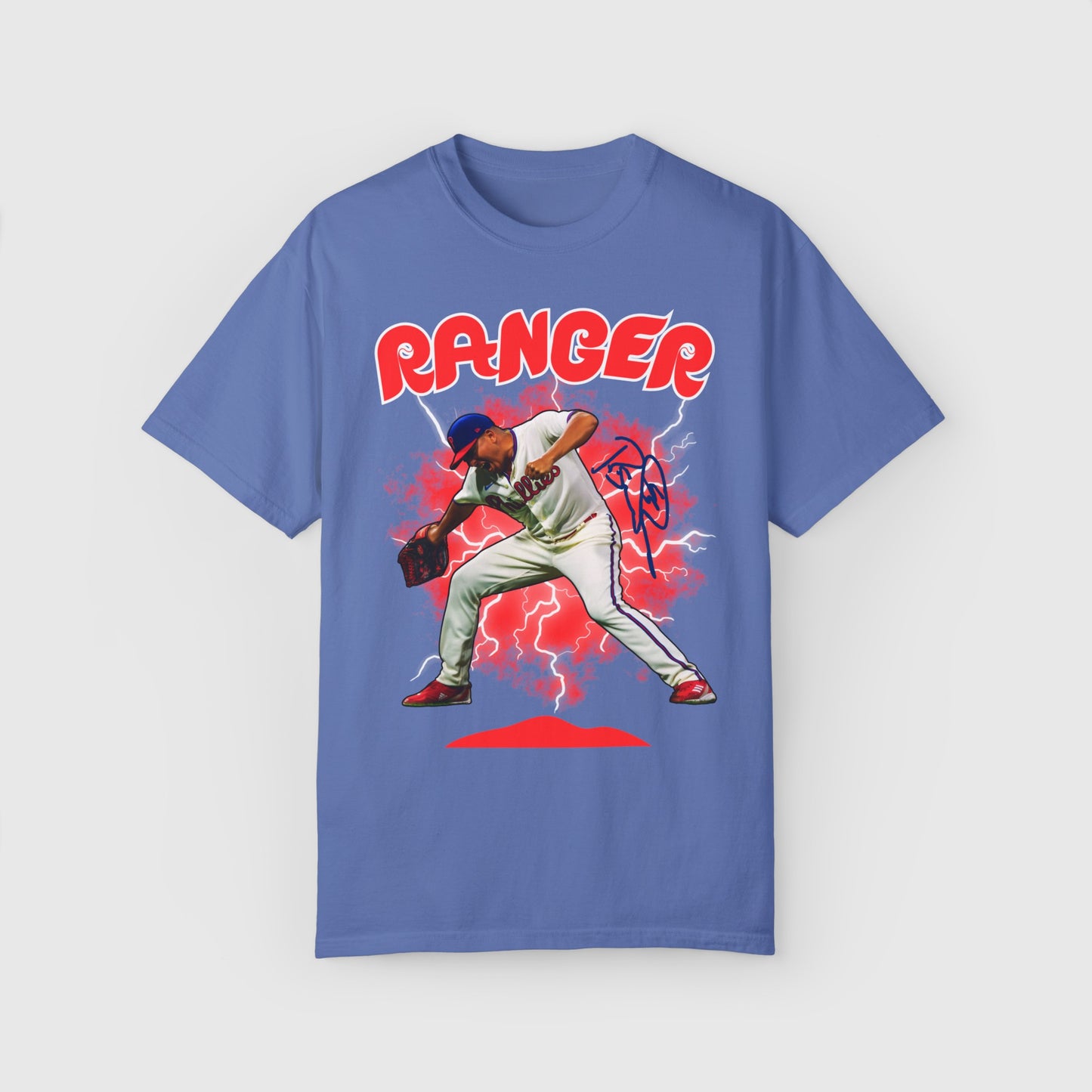 Ranger Suarez Signature Tee Product Pic Front Mystic Blue