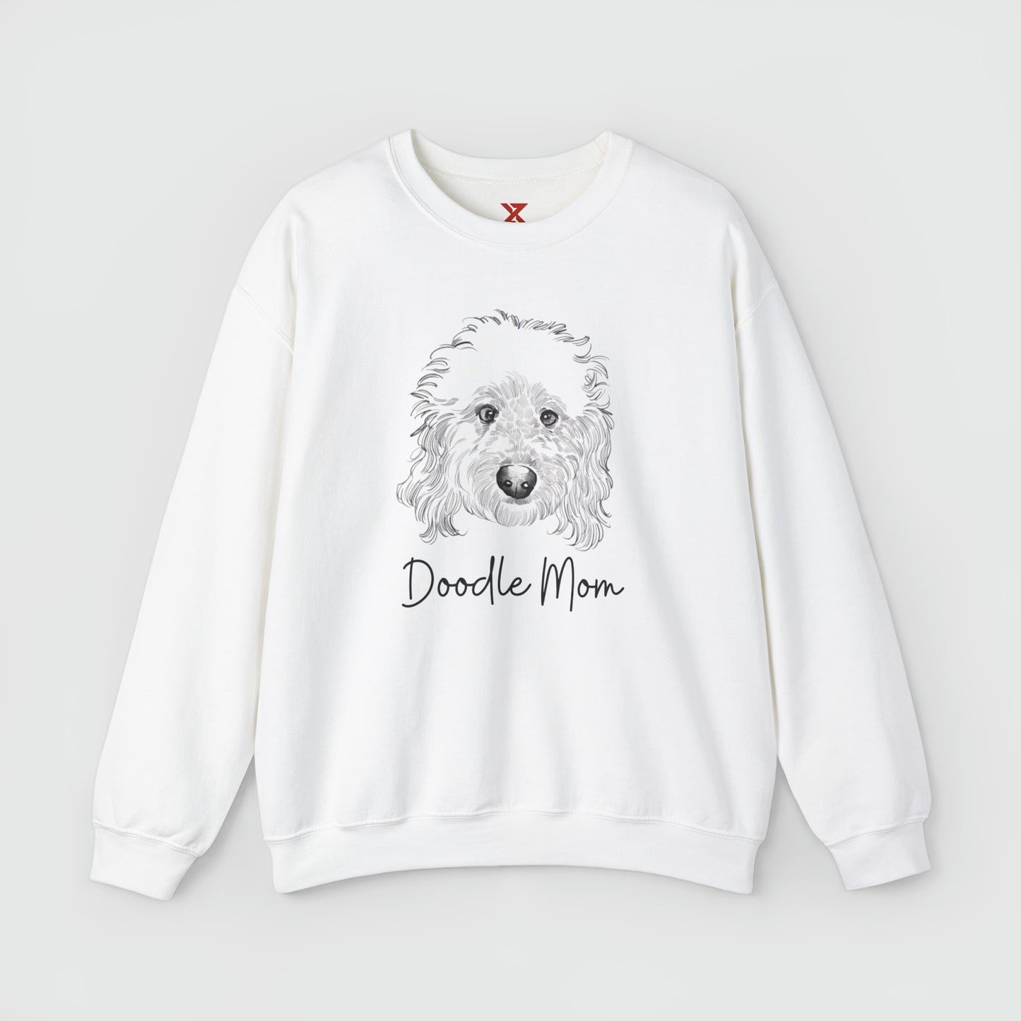 Doodle Mom Crewneck Product Pic Front White