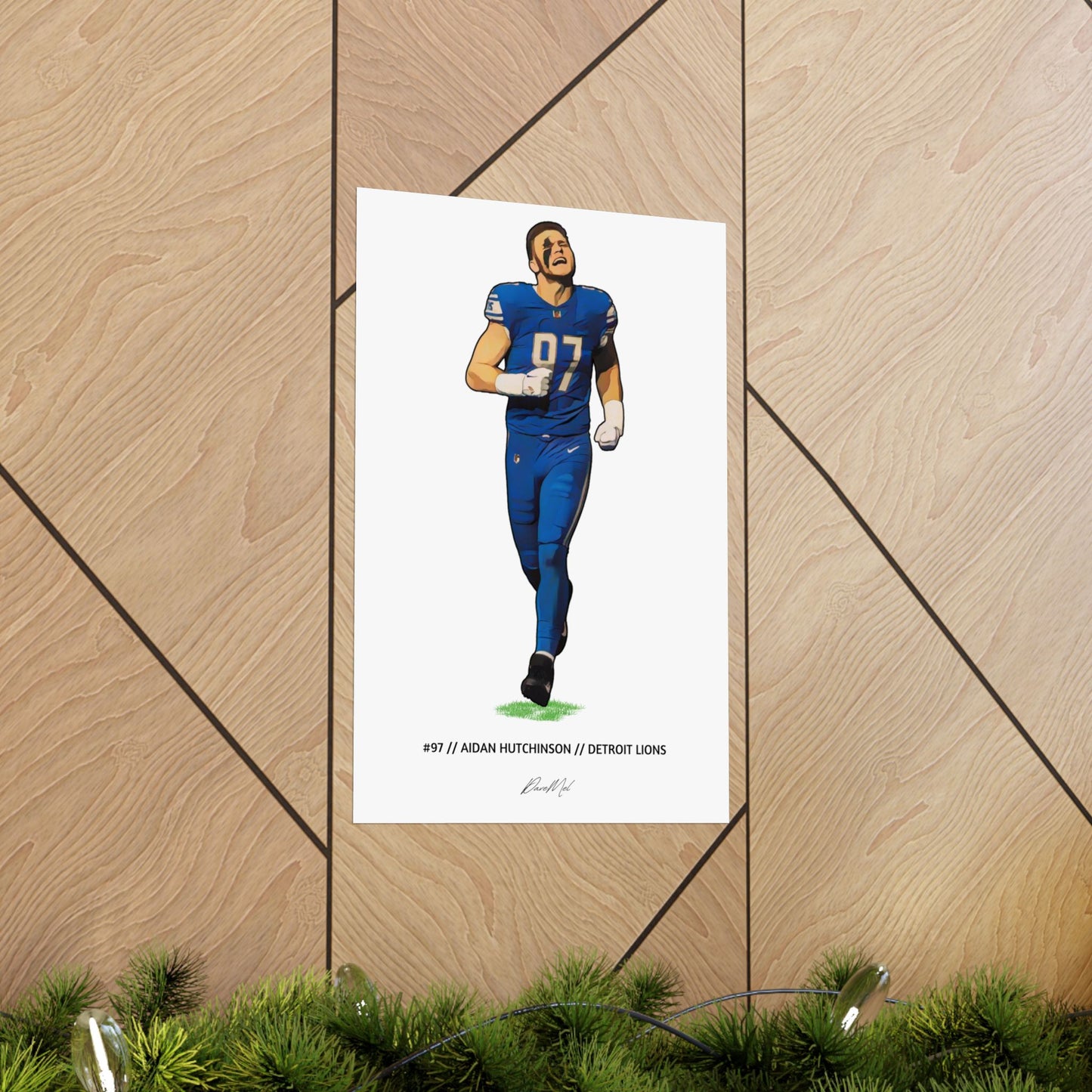 Aidan Hutchinson Illustrated Cartoon Poster Product Pic 5