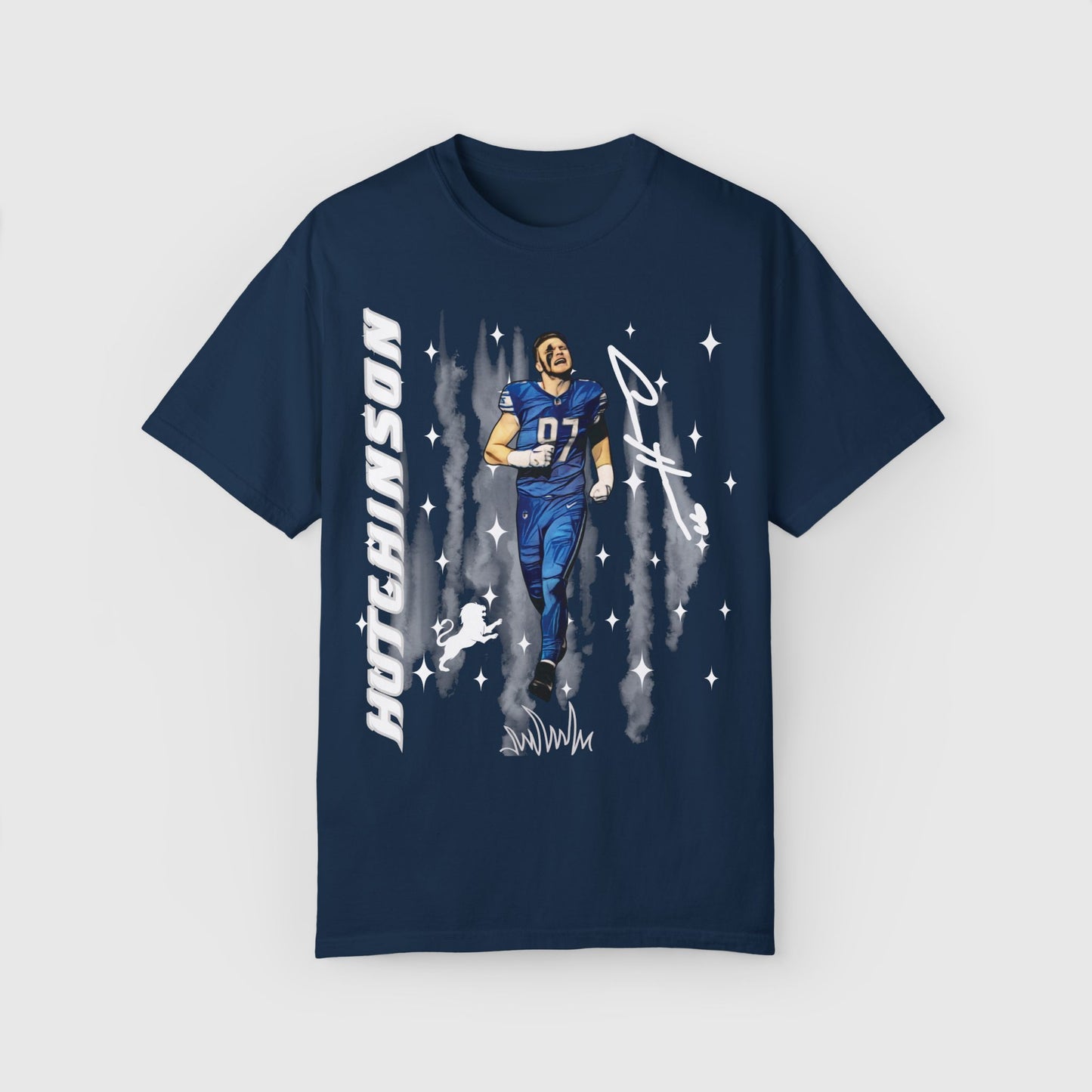 Aiden Hutchinson Ink Art Signature Tee Product Pic True Navy