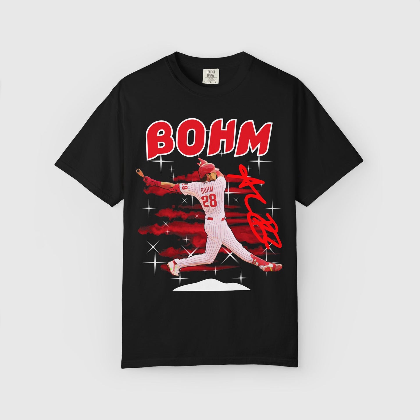 Alec Bohm Cartoon Tee Product Pic Black