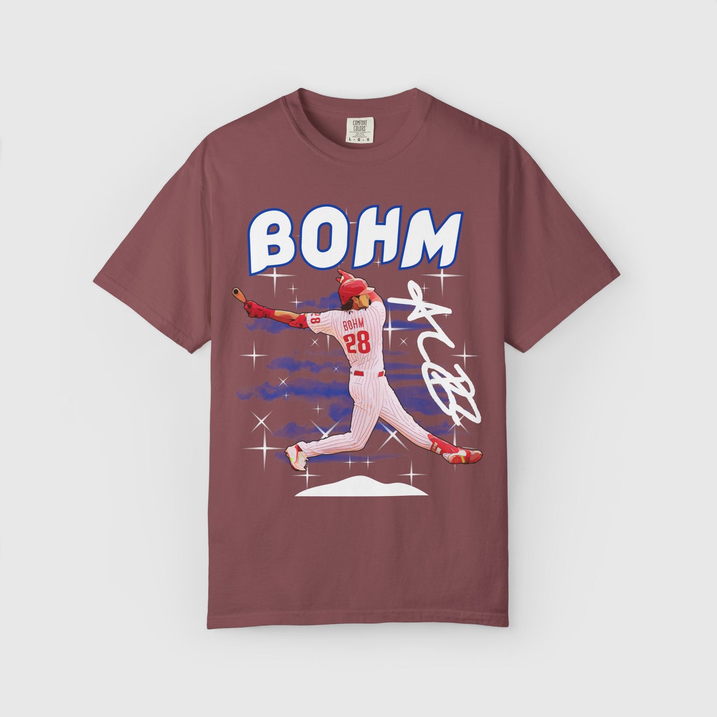 Alec Bohm Cartoon Tee Product Pic Brick