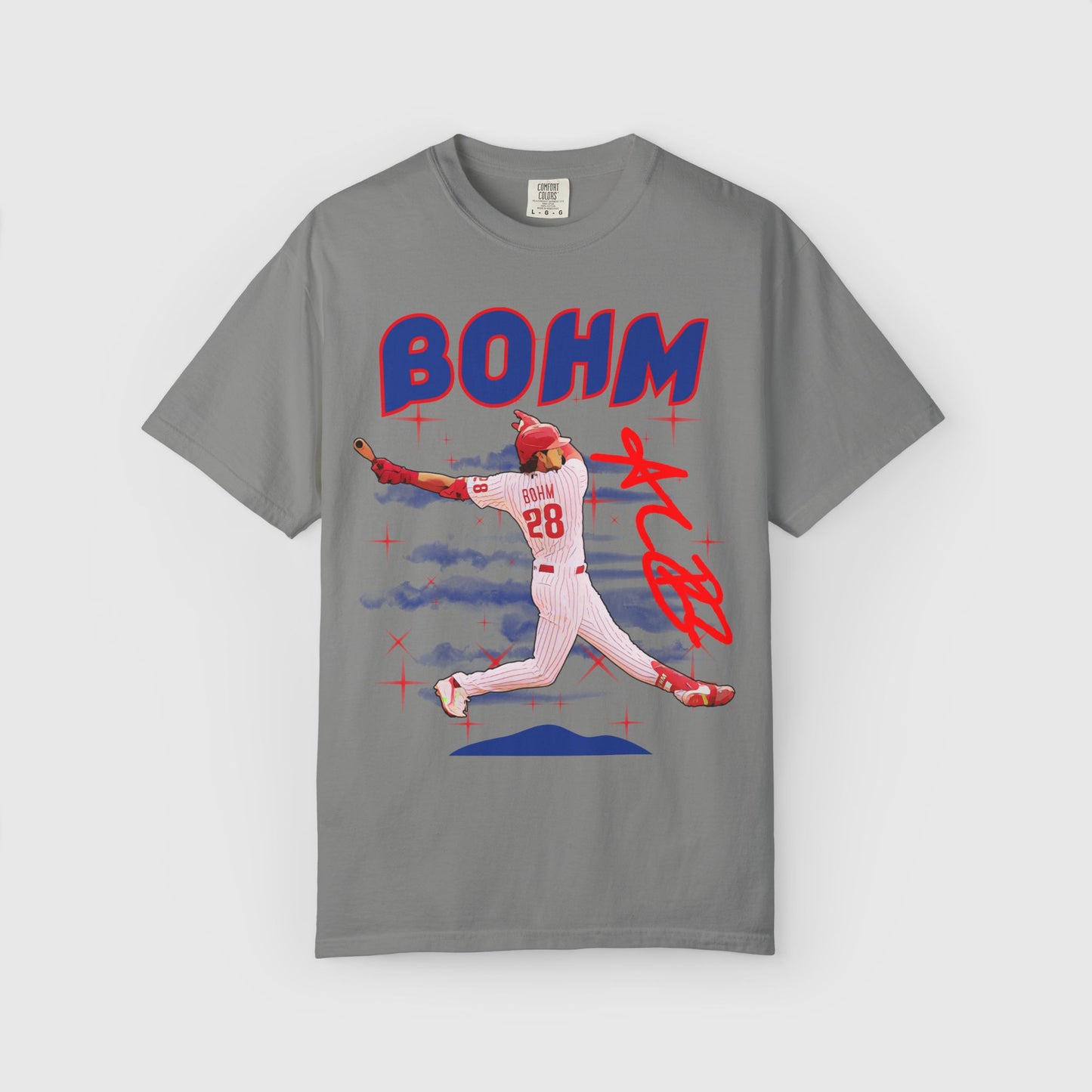 Alec Bohm Cartoon Tee Product Pic Granite