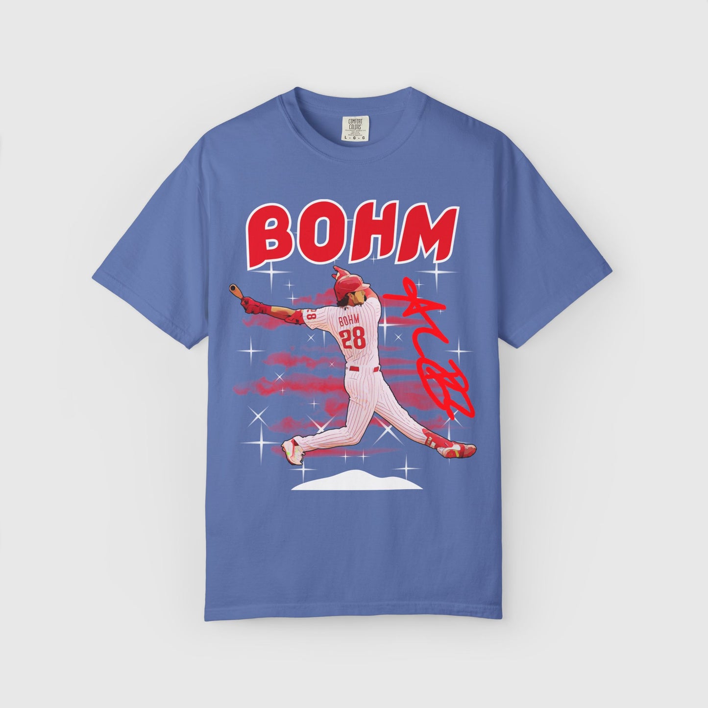 Alec Bohm Cartoon Tee Product Pic Mystic Blue