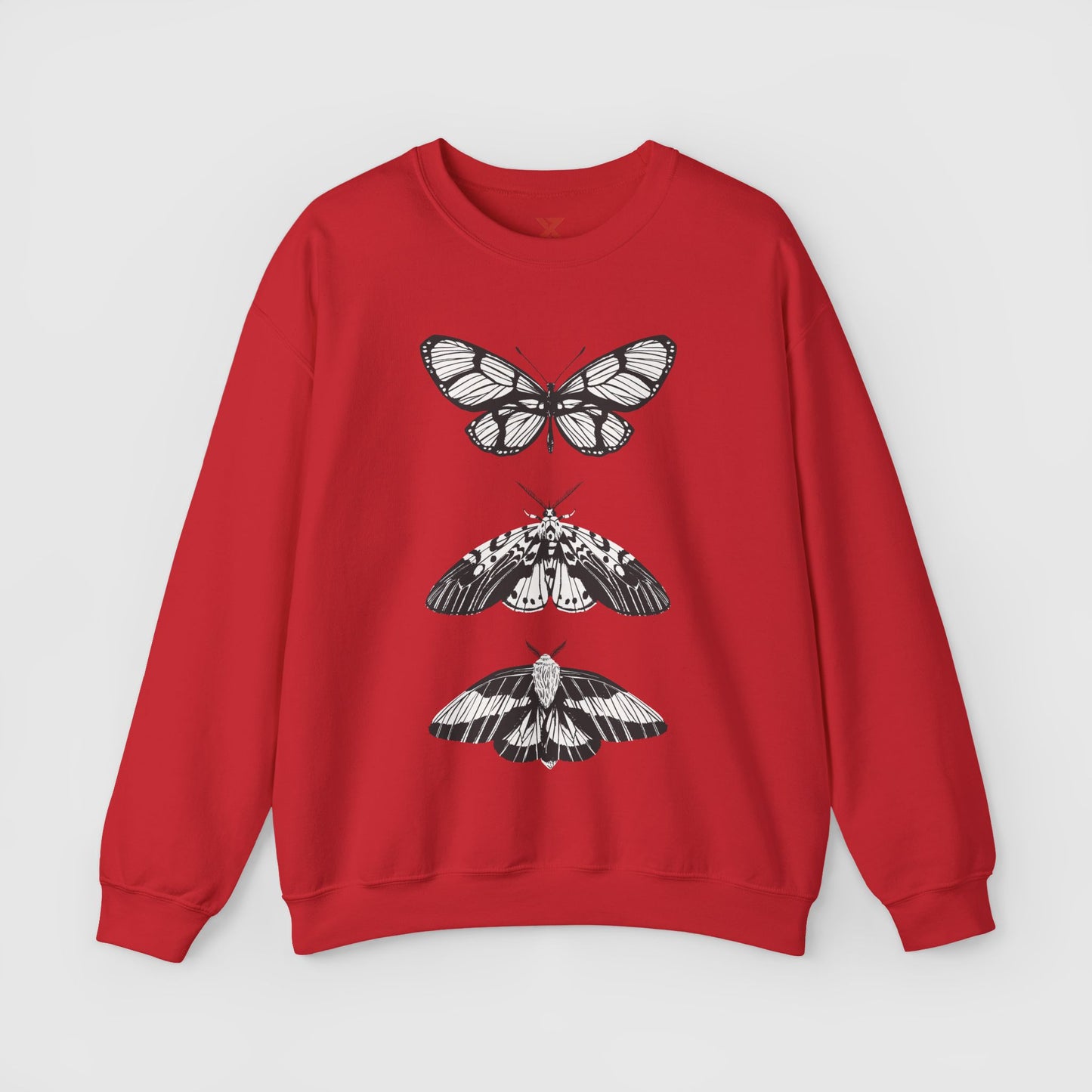 B & W Butterfly Crewneck Product Pic Red