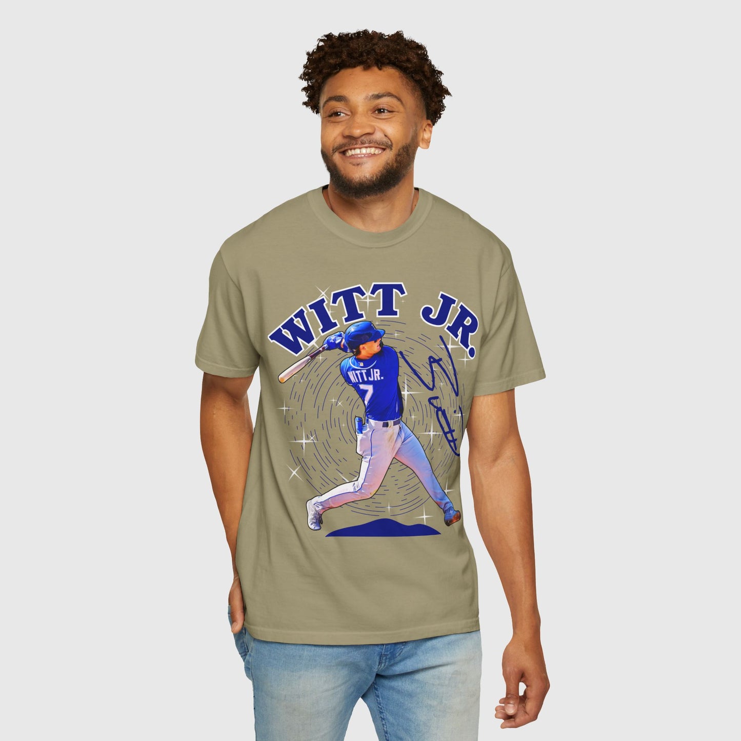 Bobby Witt Jr. Signature Tee Product Pic Khaki Male Model