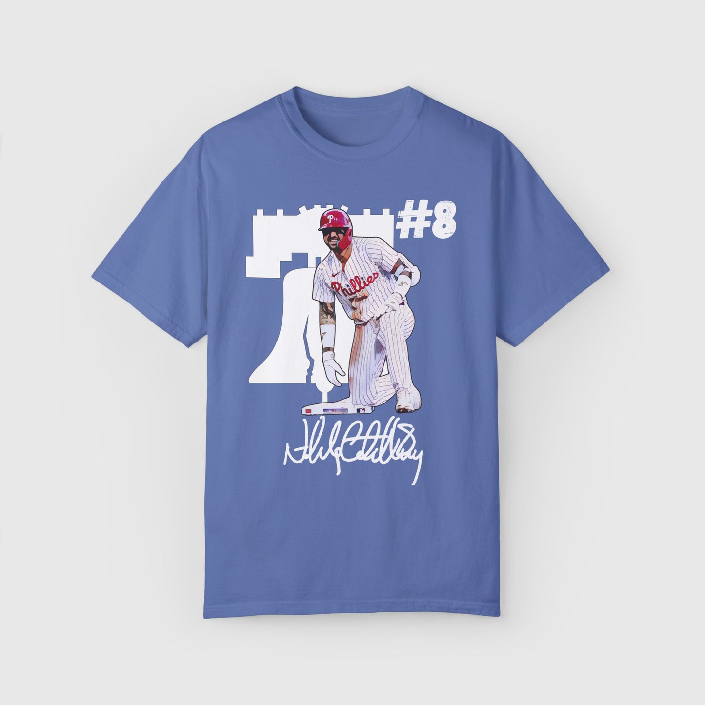 Castellanos Cartoon Sig Tee Product Pic Mystic Blue