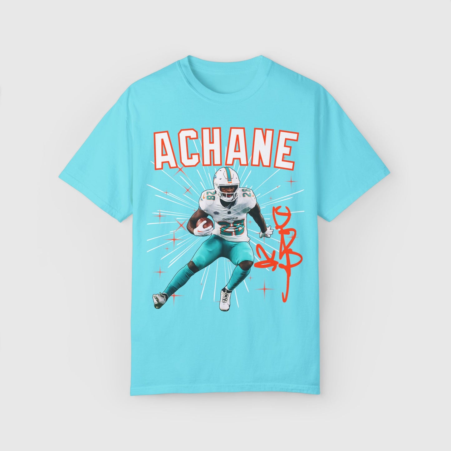 De'von Achane Signature Tee Lagoon Blue