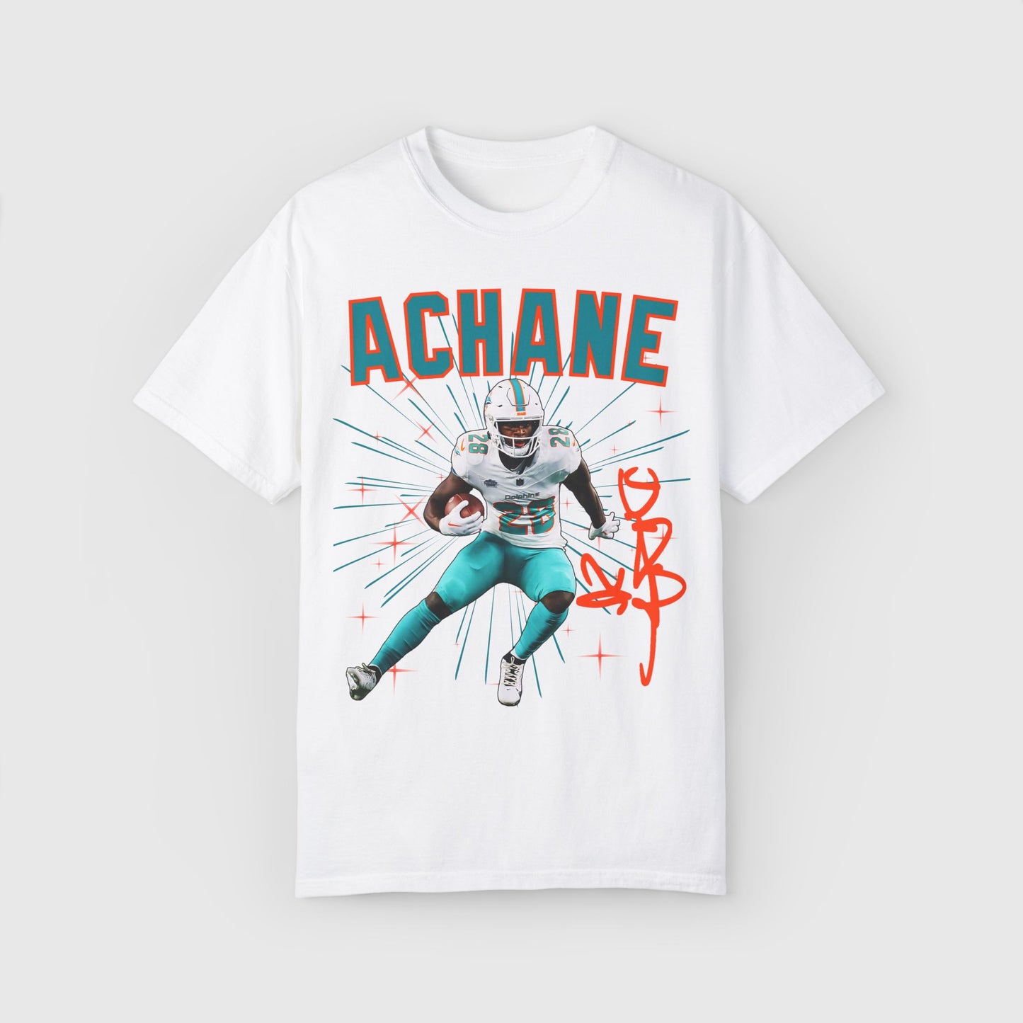 De'von Achane Signature Tee White