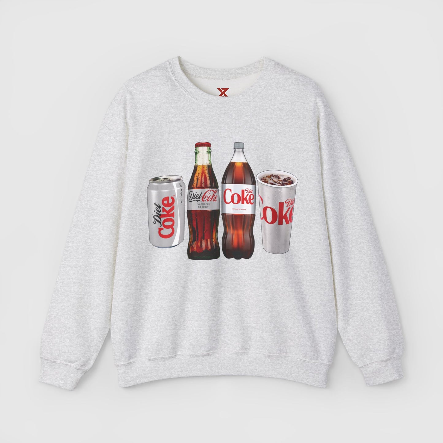 Diet Coke Crewneck Product Pic Front Ash