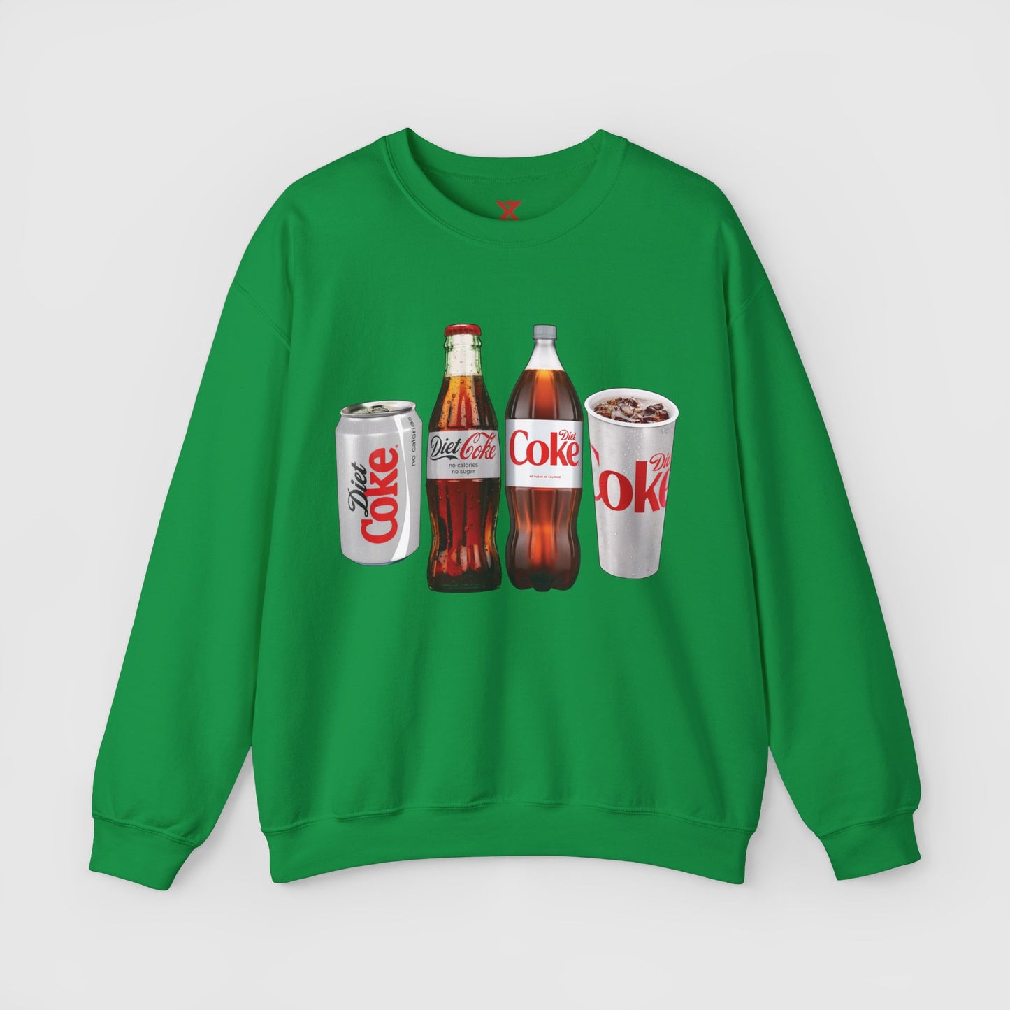 Diet Coke Crewneck Product Pic Front Irish Green