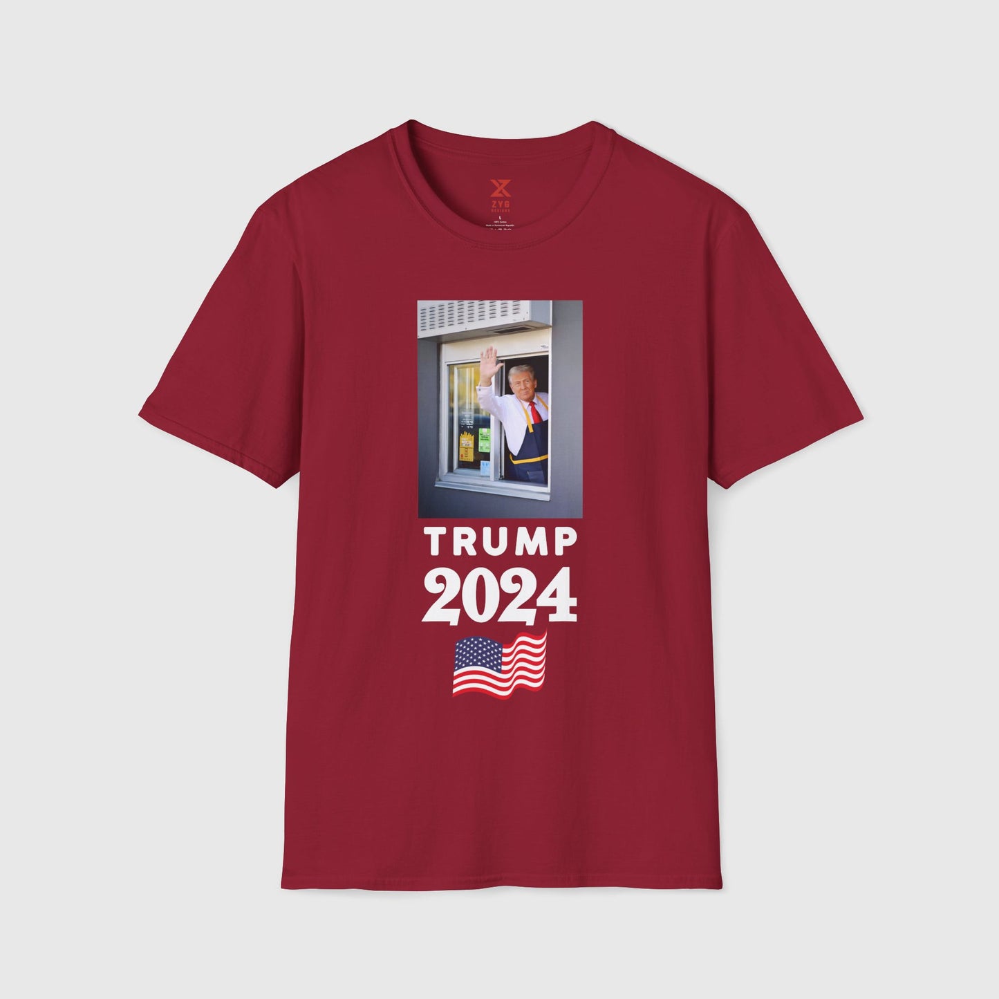 Donald Trump McDonald's Tee 2.0 Product Pic Cardinal Red