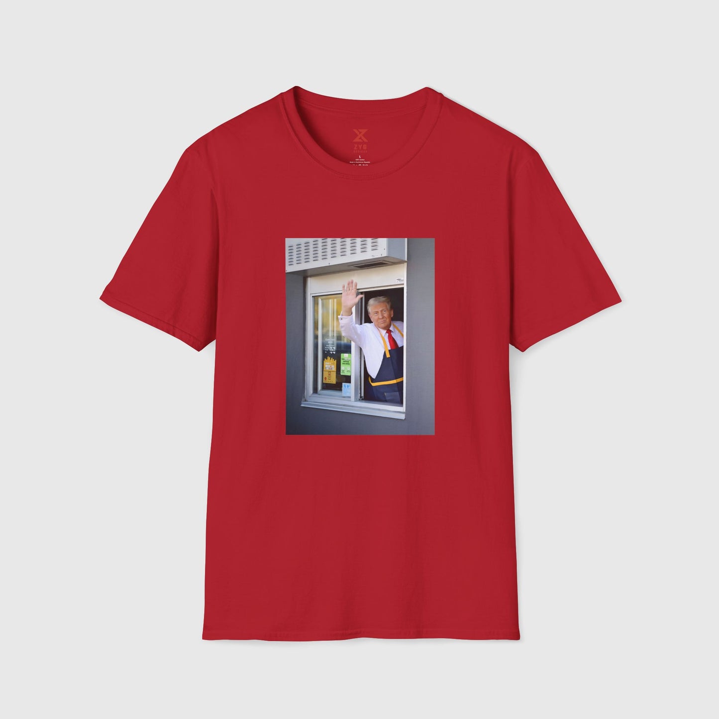 Donald Trump McDonald's Tee Product Pic Cherry Red