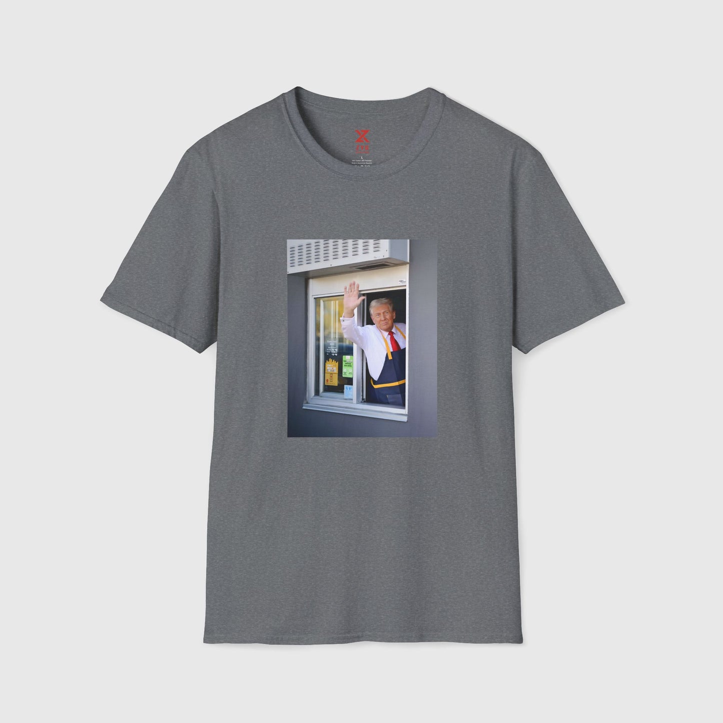 Donald Trump McDonald's Tee Product Pic Graphite Heather