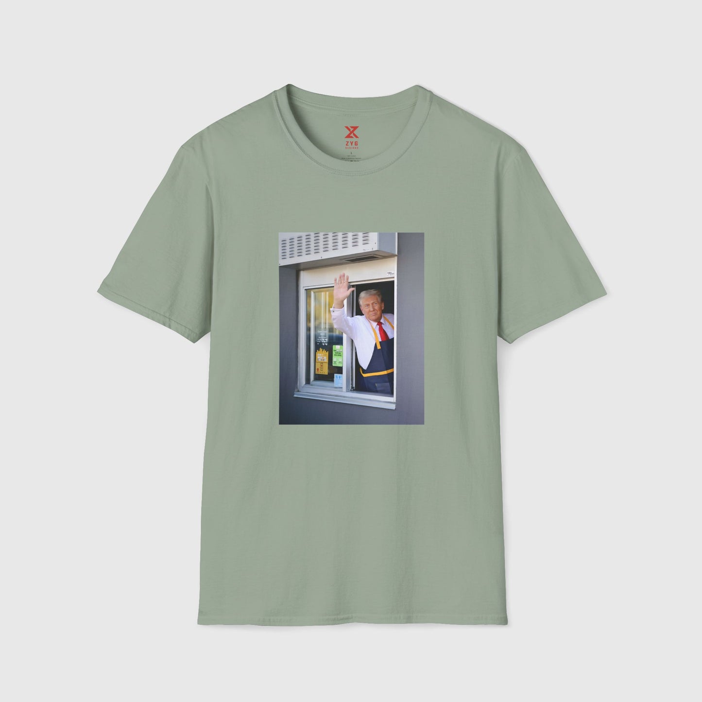 Donald Trump McDonald's Tee Product Pic Sage