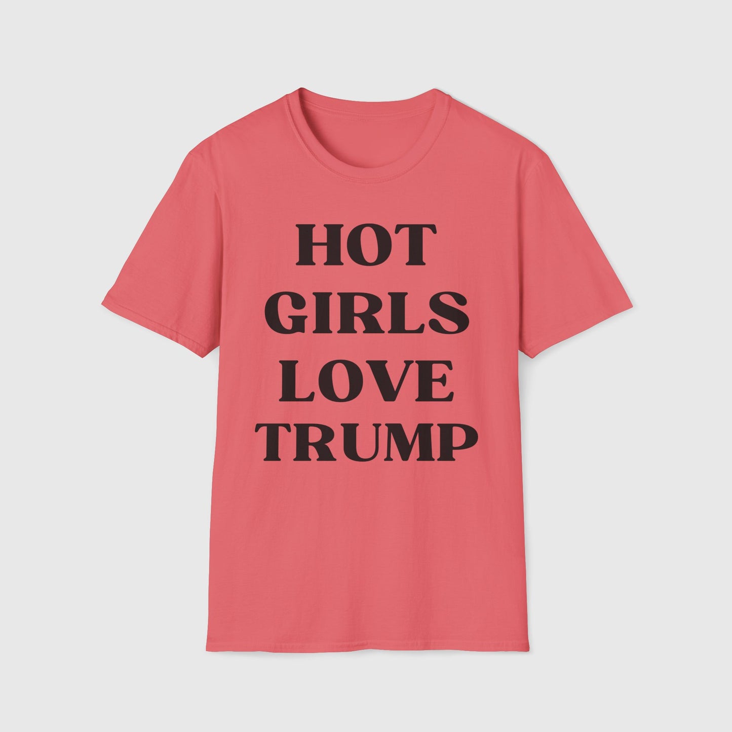 Hot Girls Love Trump Tee Product Pic Front Coral Silk