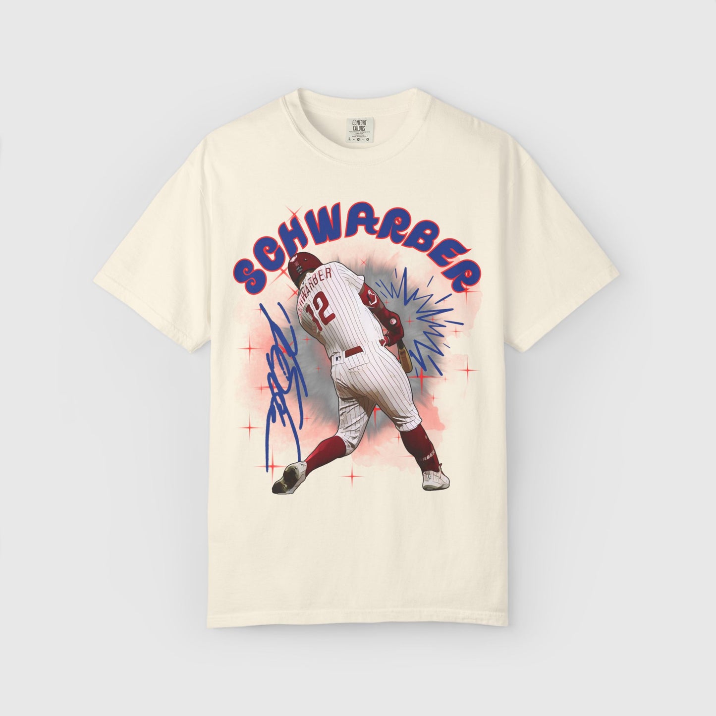 Kyle Schwarber Cartoon Sig Tee Ivory