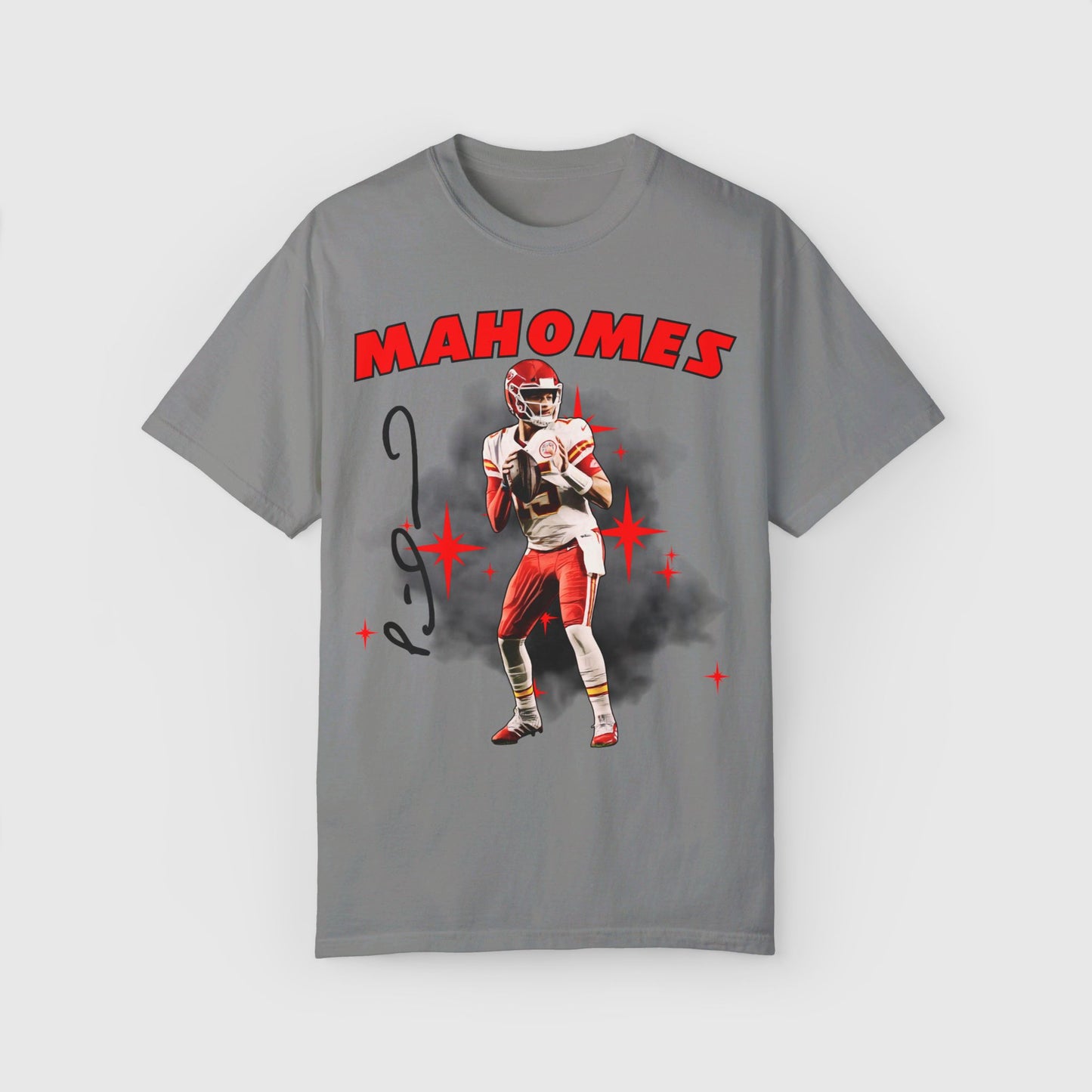 Mahomes Signature Ink Art Tee Product Pic Front Granite