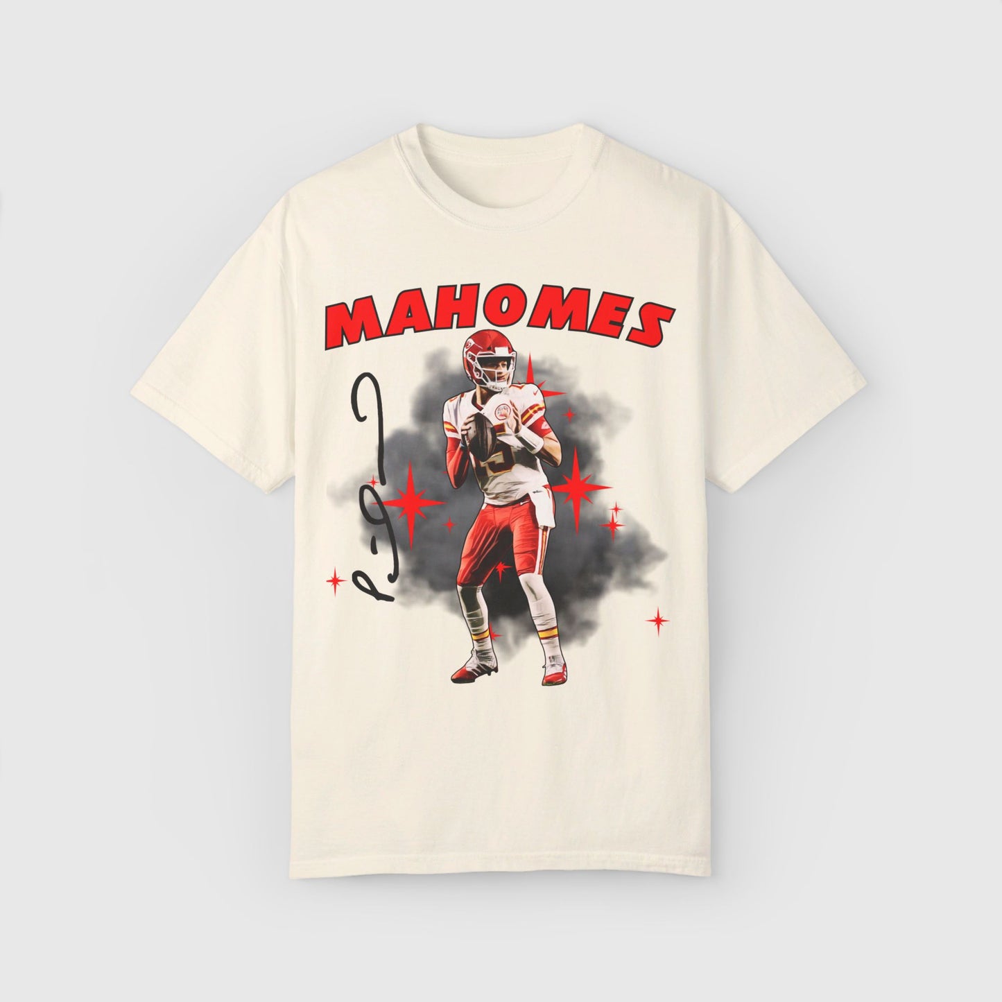 Mahomes Signature Ink Art Tee Product Pic Front Ivory