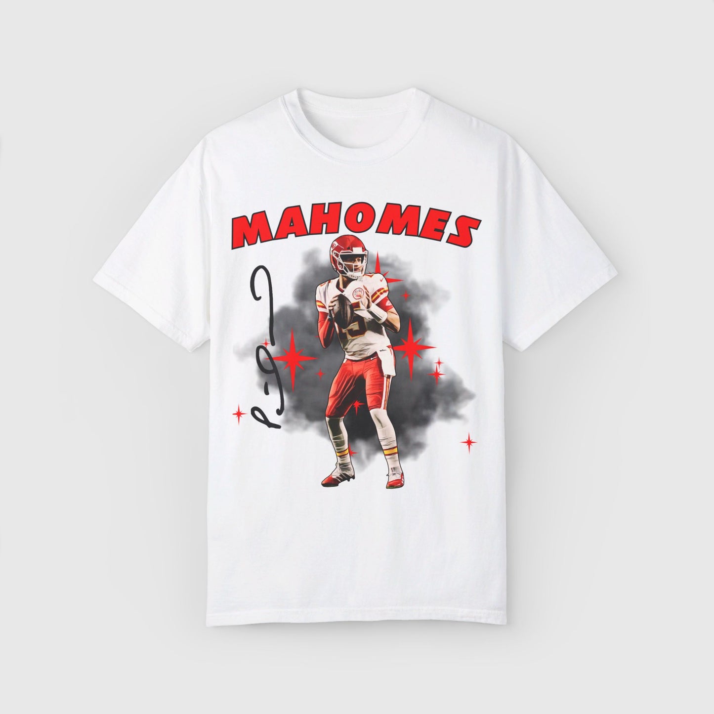 Mahomes Signature Ink Art Tee Product Pic Front White