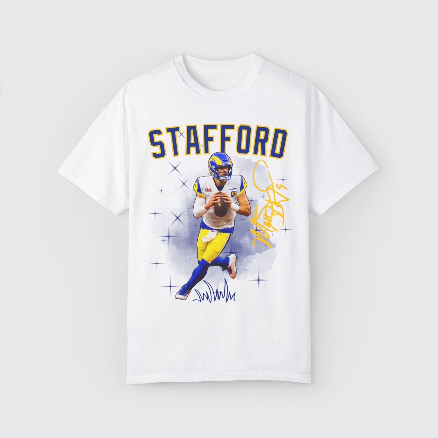 Matt Stafford Signature Rams Tee Product Pic White