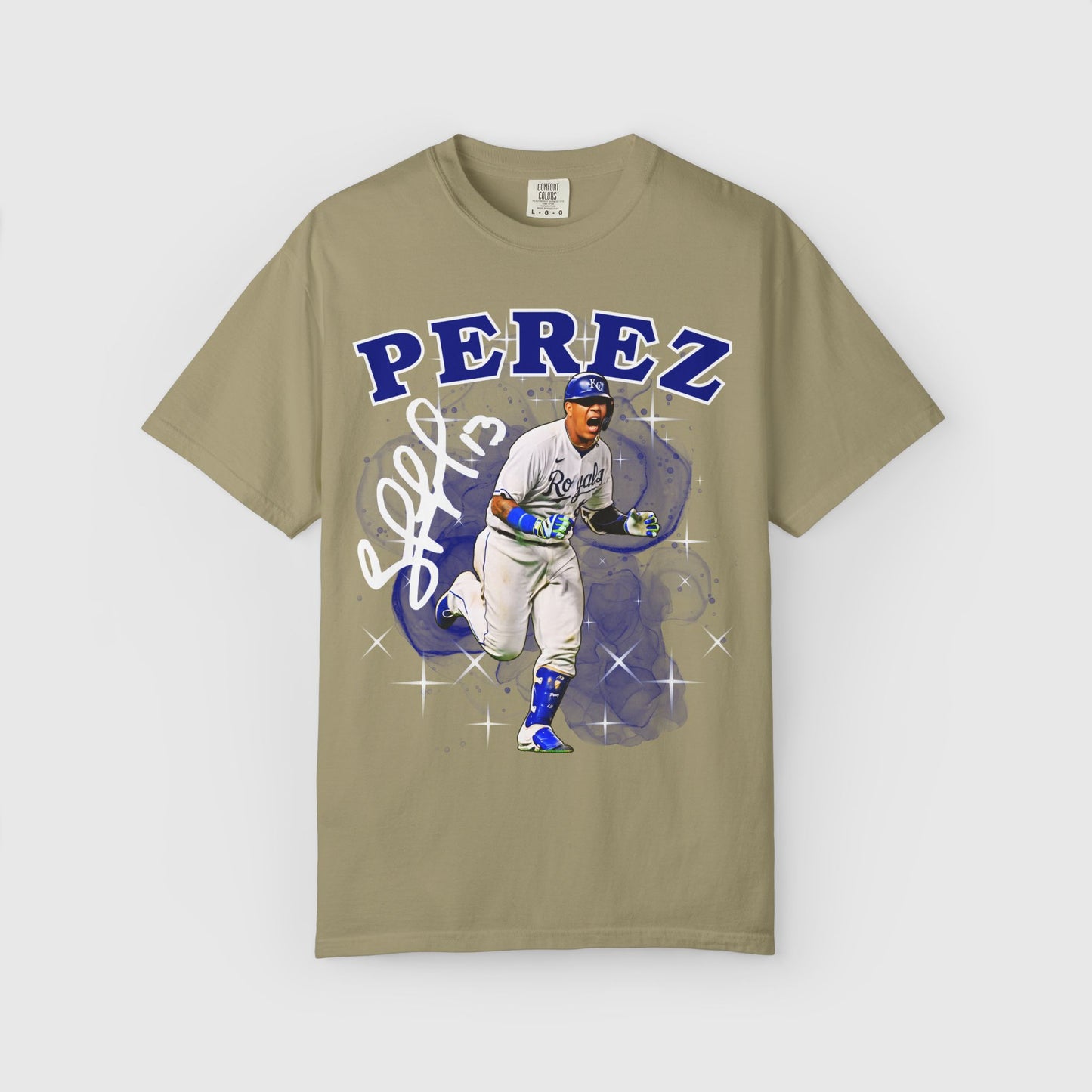 Salvador Perez Signature Tee Product Pic Khaki