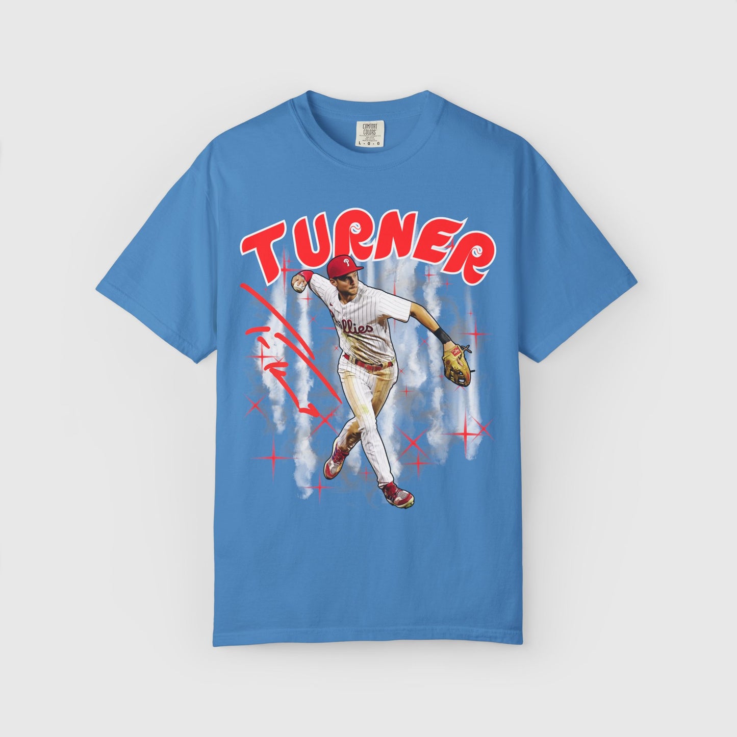 Trea Turner Signature Tee Product Pic True Royal Caribbean