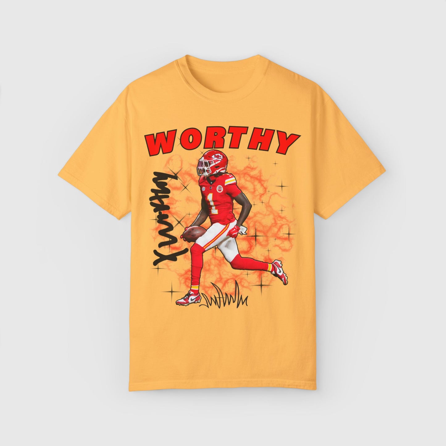 Xavier Worthy Signature Tee Product Pic Front Citrus