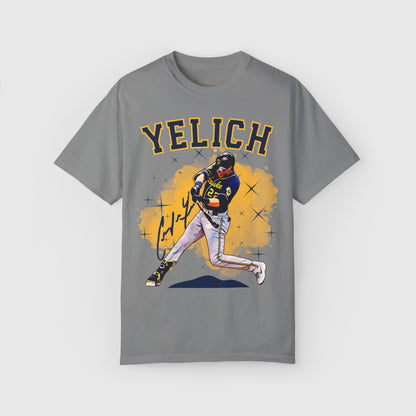 Christian Yelich Signature Tee Product Pic Front Granite