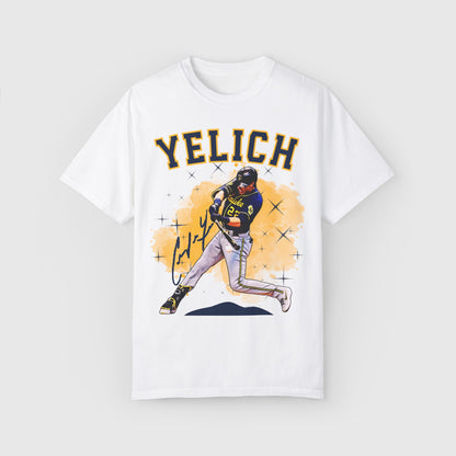 Christian Yelich Signature Tee Product Pic Front White