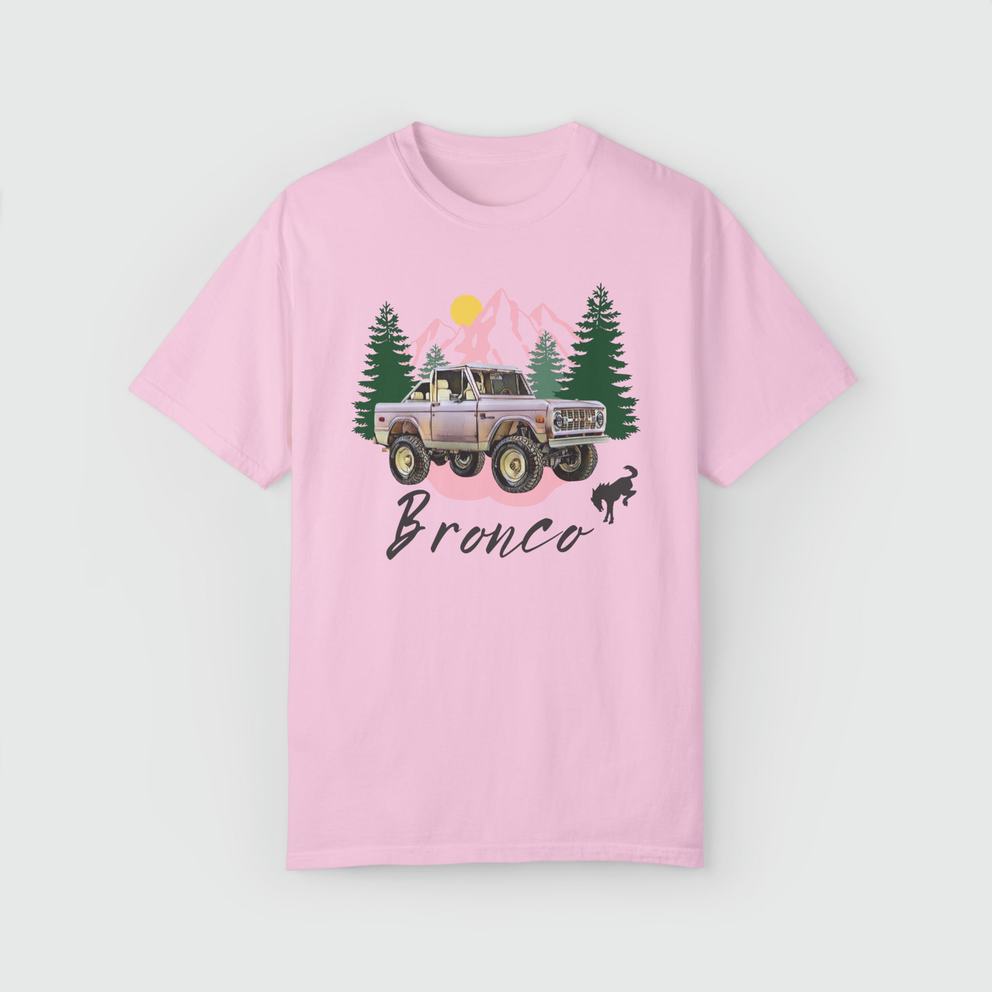 Ford Pink Bronco Vintage Tee Product Pic Front Blossom