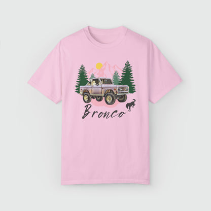 Ford Pink Bronco Vintage Tee Product Pic Front Blossom