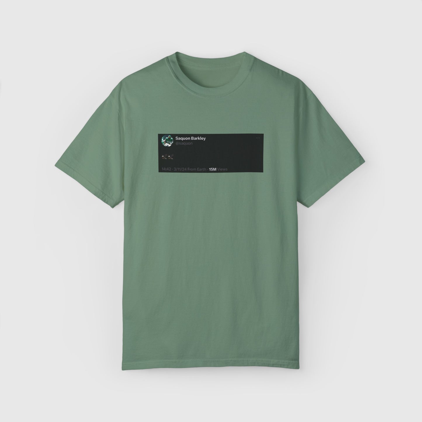 Saquon Barkley Is An Eagle Tweet Tee Product Pic Front Light Green