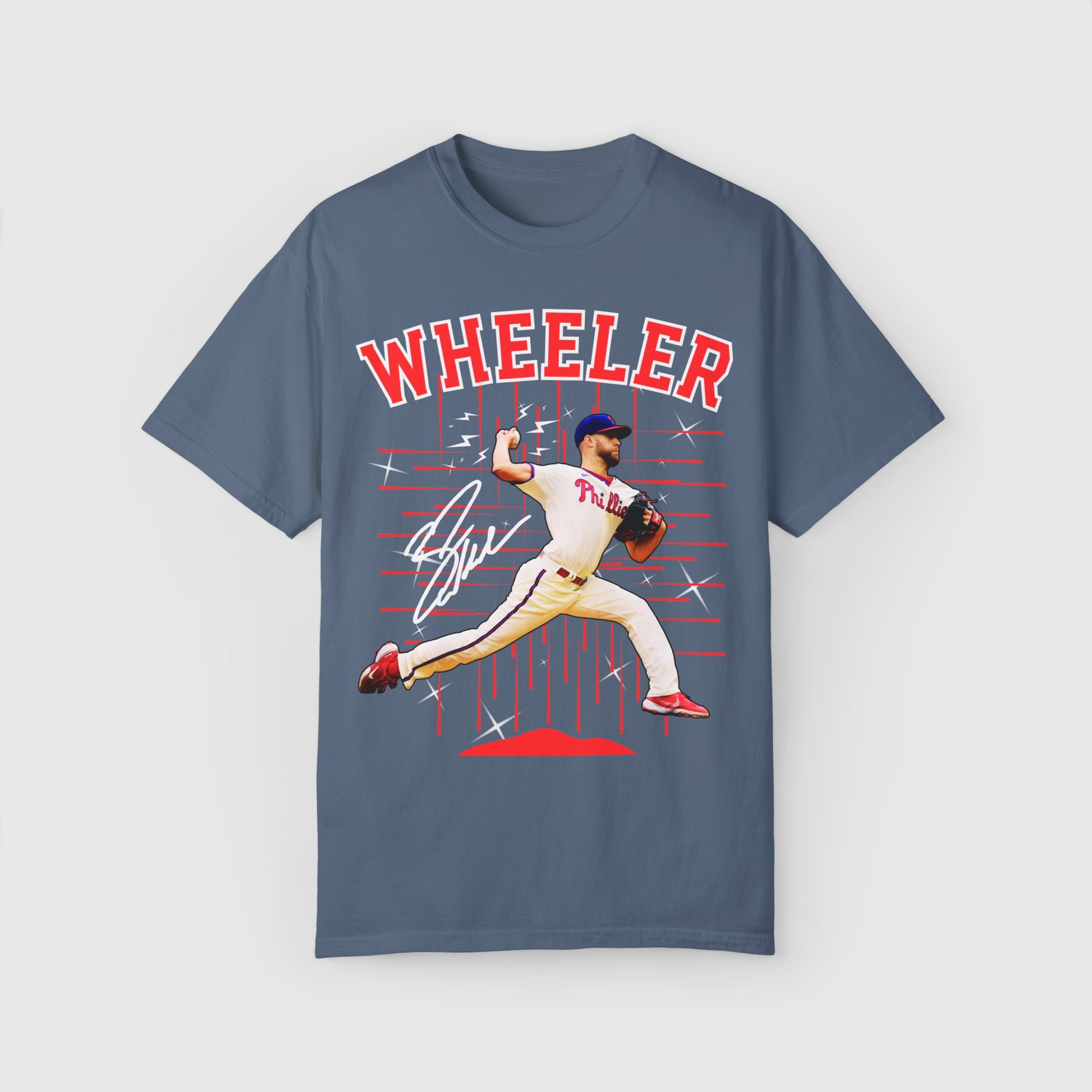Zack Wheeler Signature Tee Product Pic Front Blue Jean