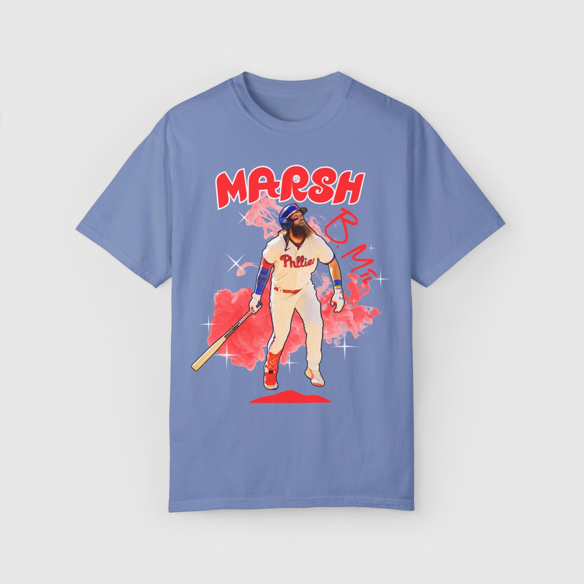 Brandon Marsh Signature Tee 2.0 Product Pic Front Washed Denim