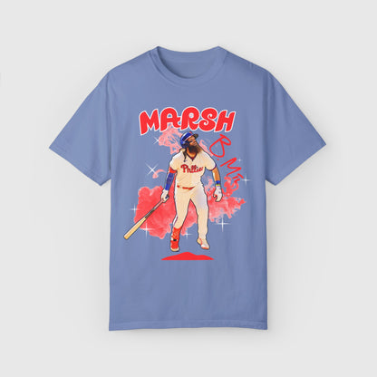 Brandon Marsh Signature Tee 2.0 Product Pic Front Washed Denim