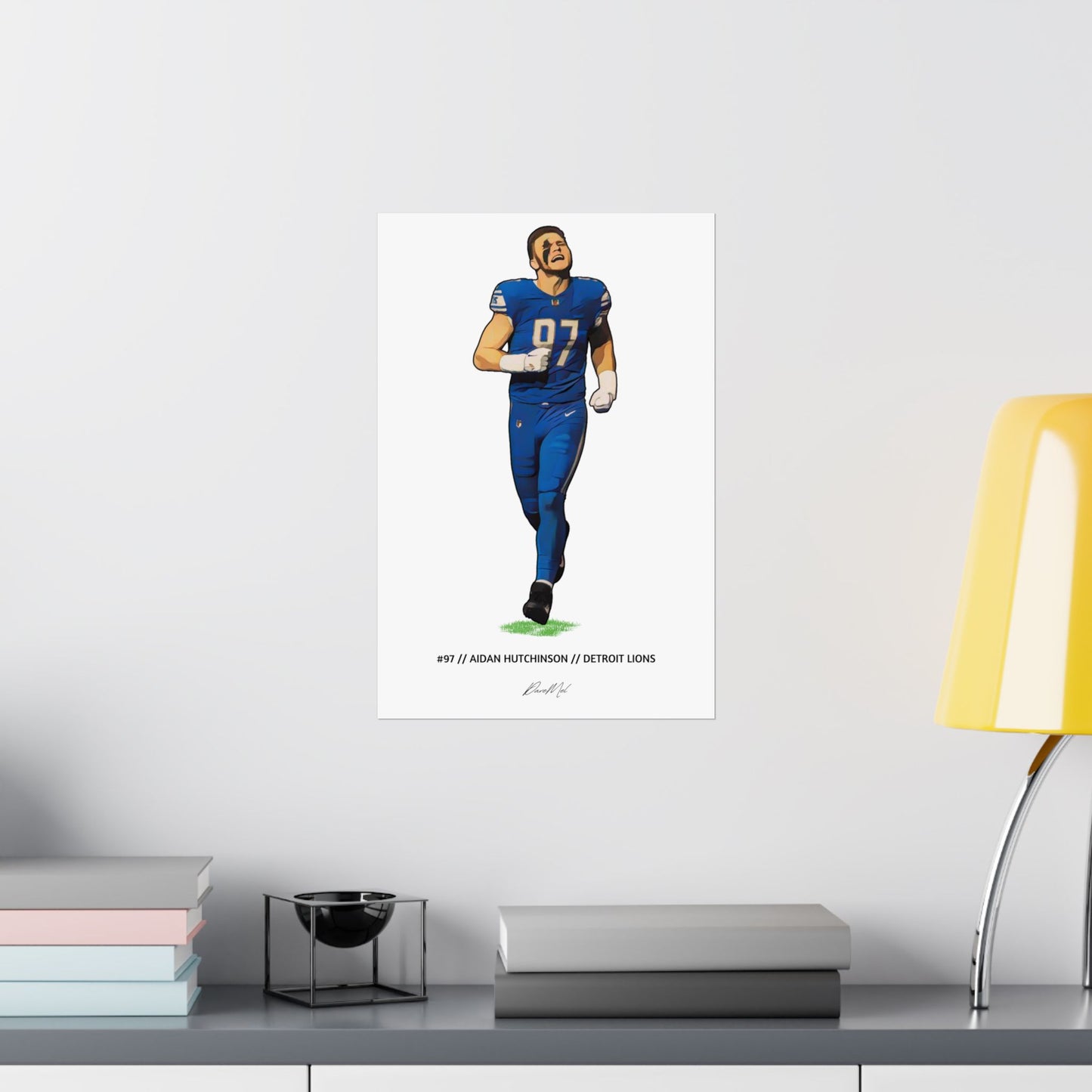 Aidan Hutchinson Illustrated Cartoon Poster Product Pic 3