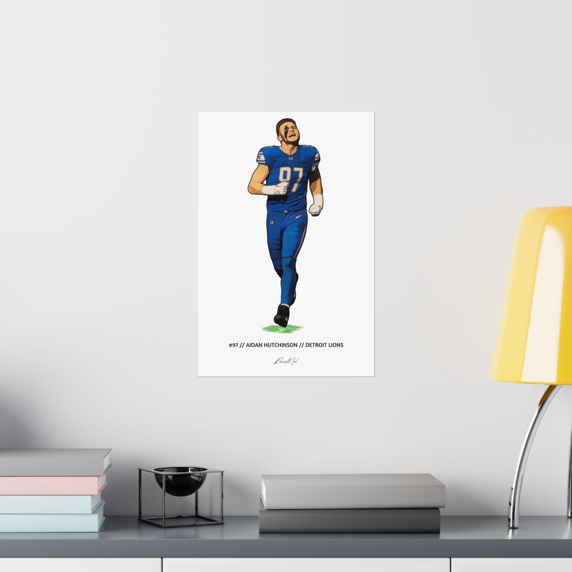 Aidan Hutchinson Illustrated Cartoon Poster Product Pic 3