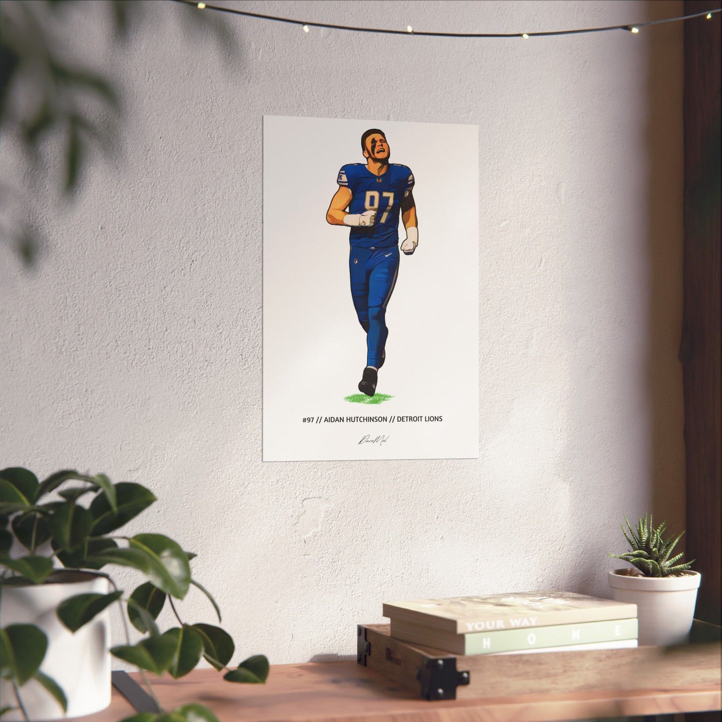 Aidan Hutchinson Illustrated Cartoon Poster Product Pic 4